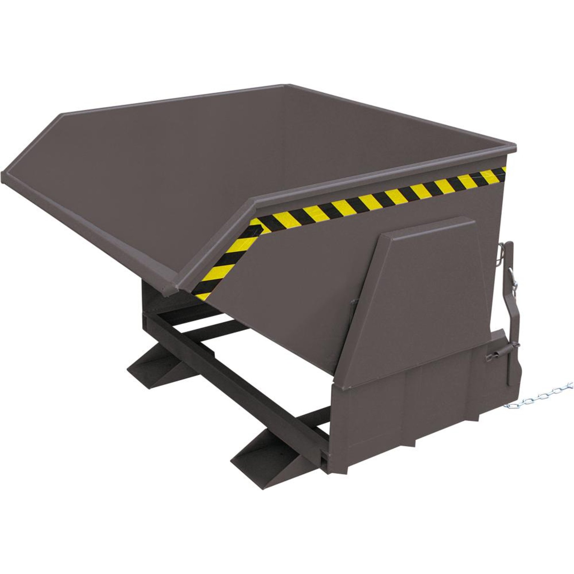 Kippbehälter 1000 l B1450xT1440xH1080 mm RAL7016,Tragkraft 2000kg m.geschützten Abrollkufen