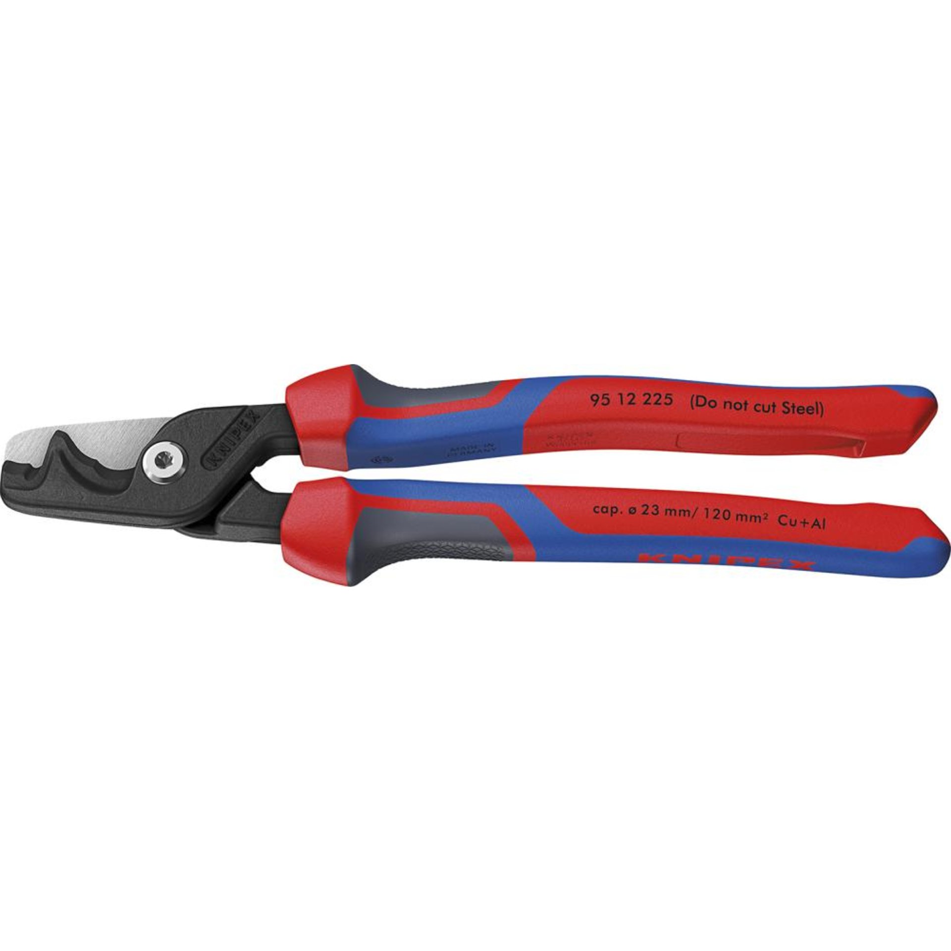 Kabelschere SB mit Mehrkomponenten-Griffen 225mm schlanke Kopfform KNIPEX