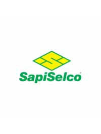 SapiSelco Logo – das Logo zeigt oben ein gelb-grünes, rautenförmiges Symbol mit einem stilisierten „S