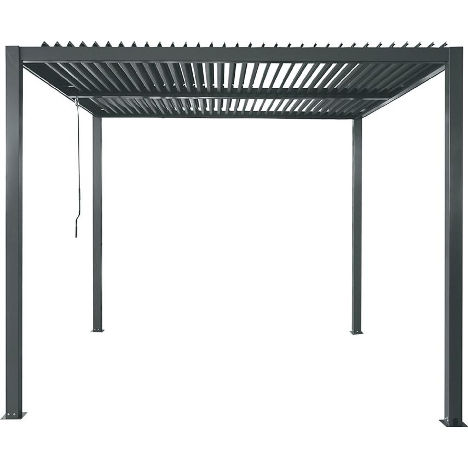 Lamellendach-Pergola mit Flachdach