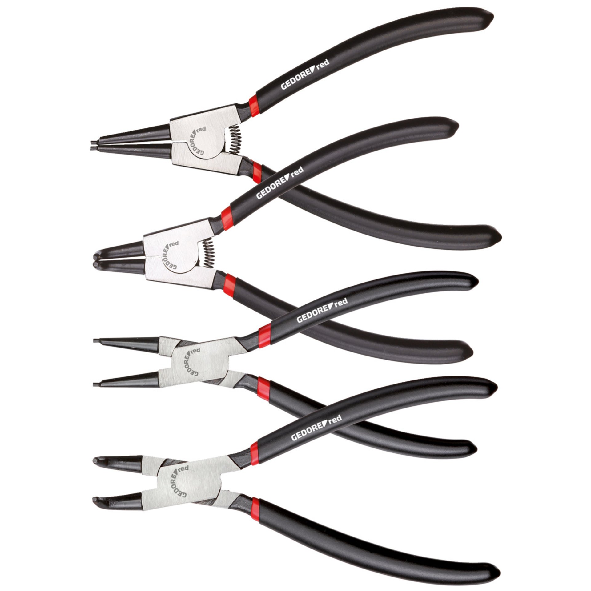 R28002004 Sicherungsringzangensatz gerade + gewinkelt 90° 4-teilig