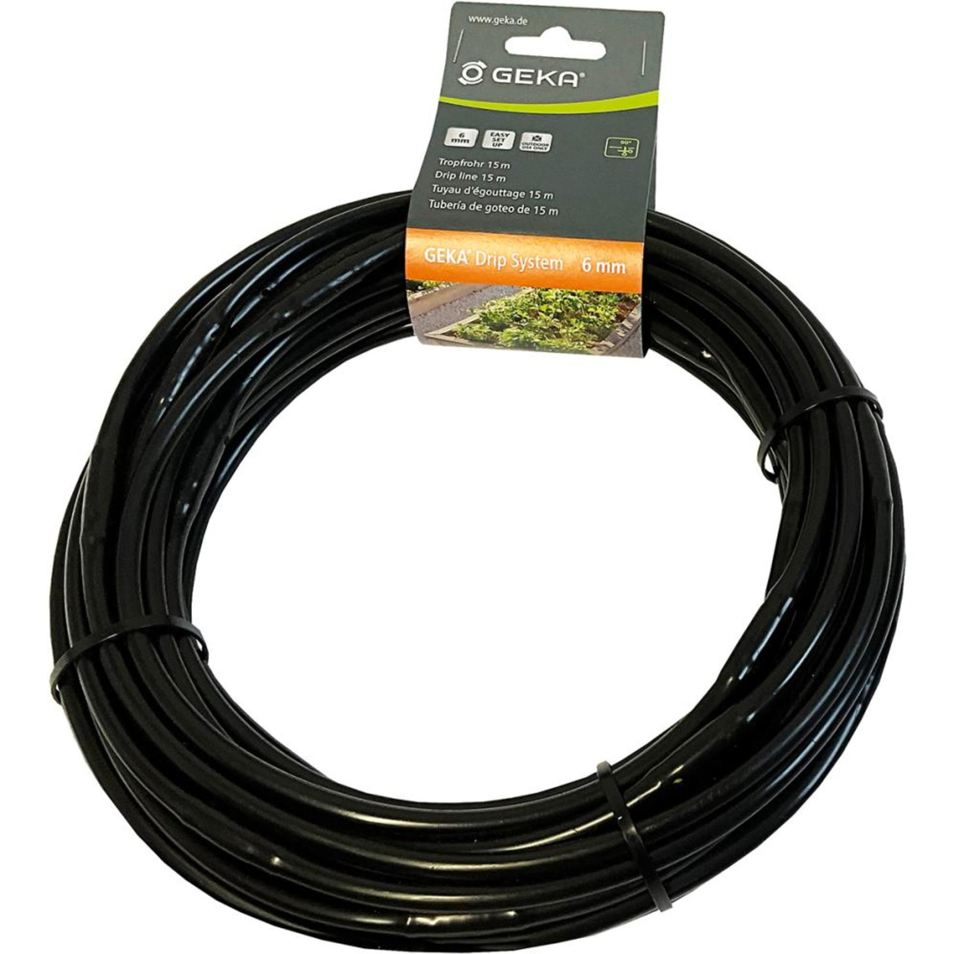 Tropfrohr 6 mm,15 m,1,5 /h,15 cm GEKA Drip