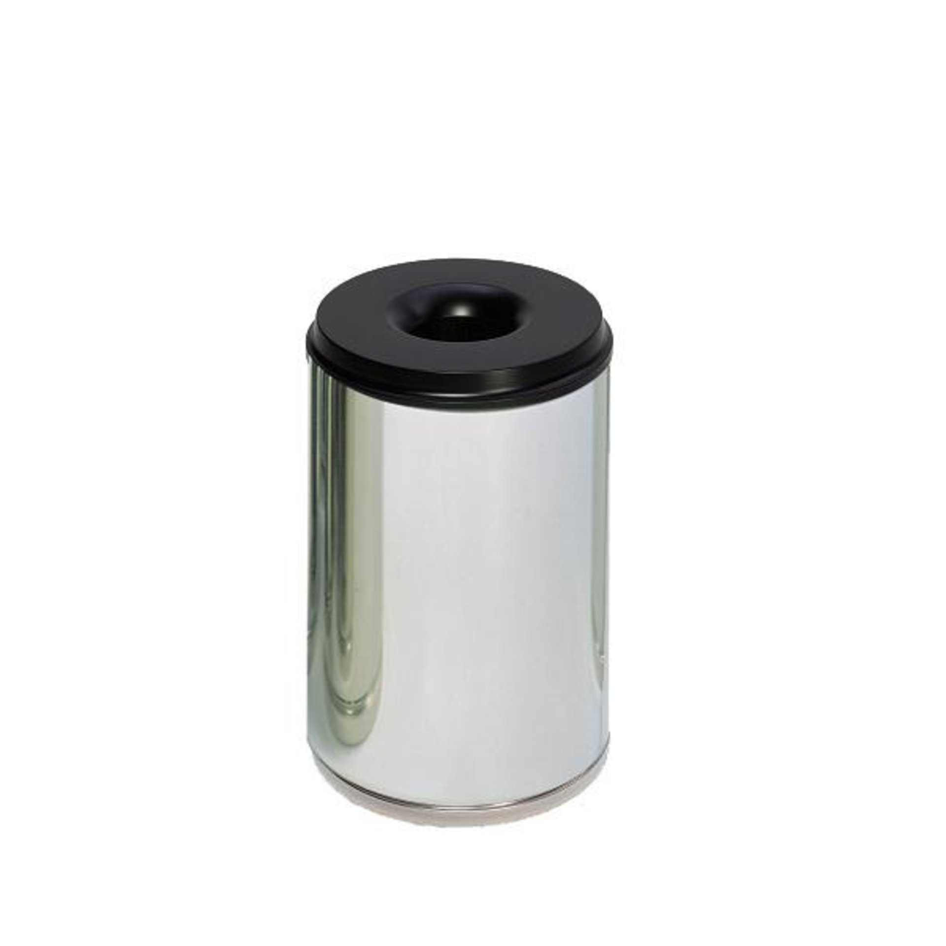 Papierkorb Edelstahl, selbstlöschend