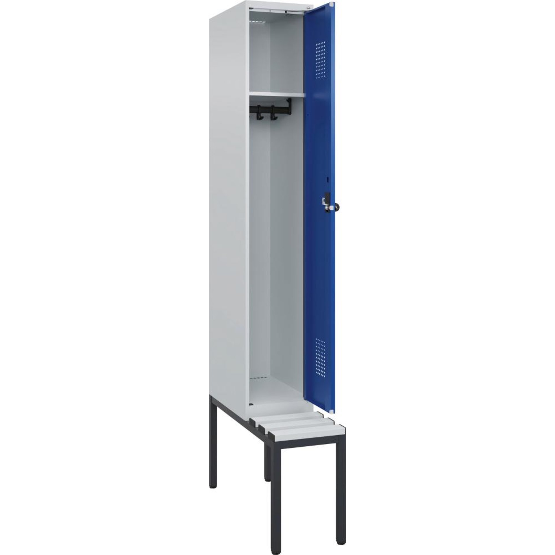 Garderobenschrank Evolo PLUS mit Sitzbank mit Kunststoffleisten