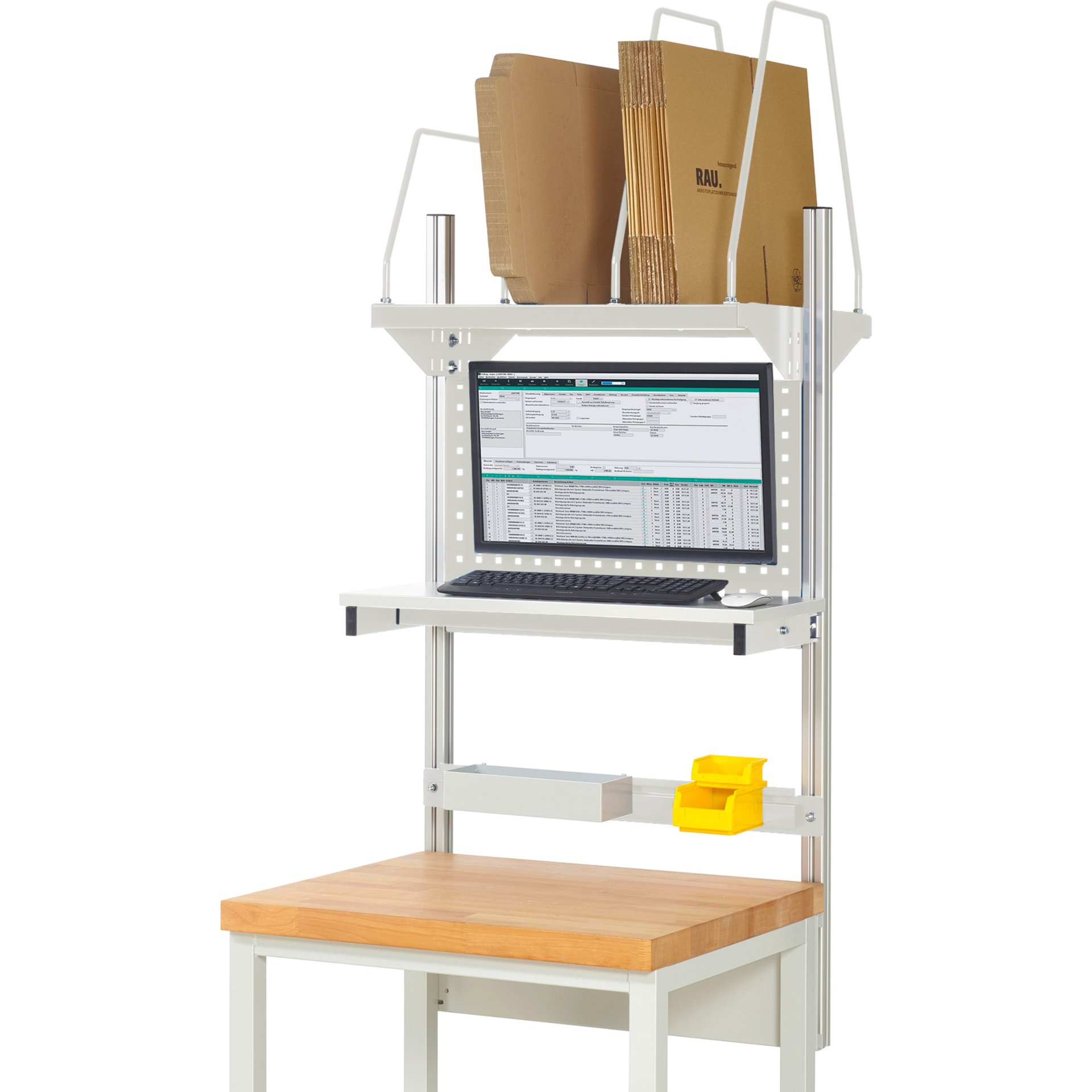 System-Aufbau - Komplettset 03, für Produktbreite 750 mm, RAL7035/RAL7035
