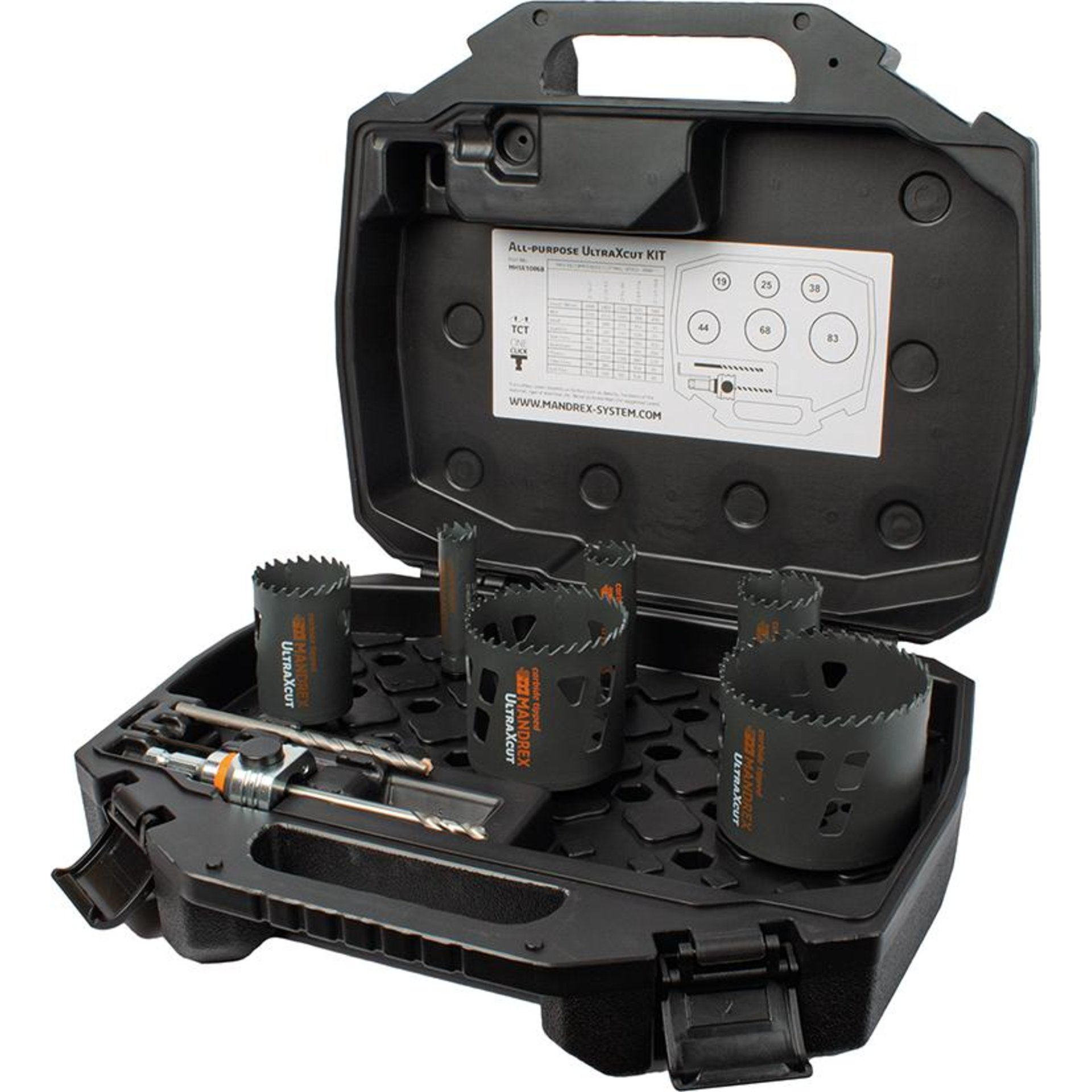 Lochsägen Set MXqs All Purpose Ultra Xcut Elektriker D19,25,38,44 68,83mm Mandrex