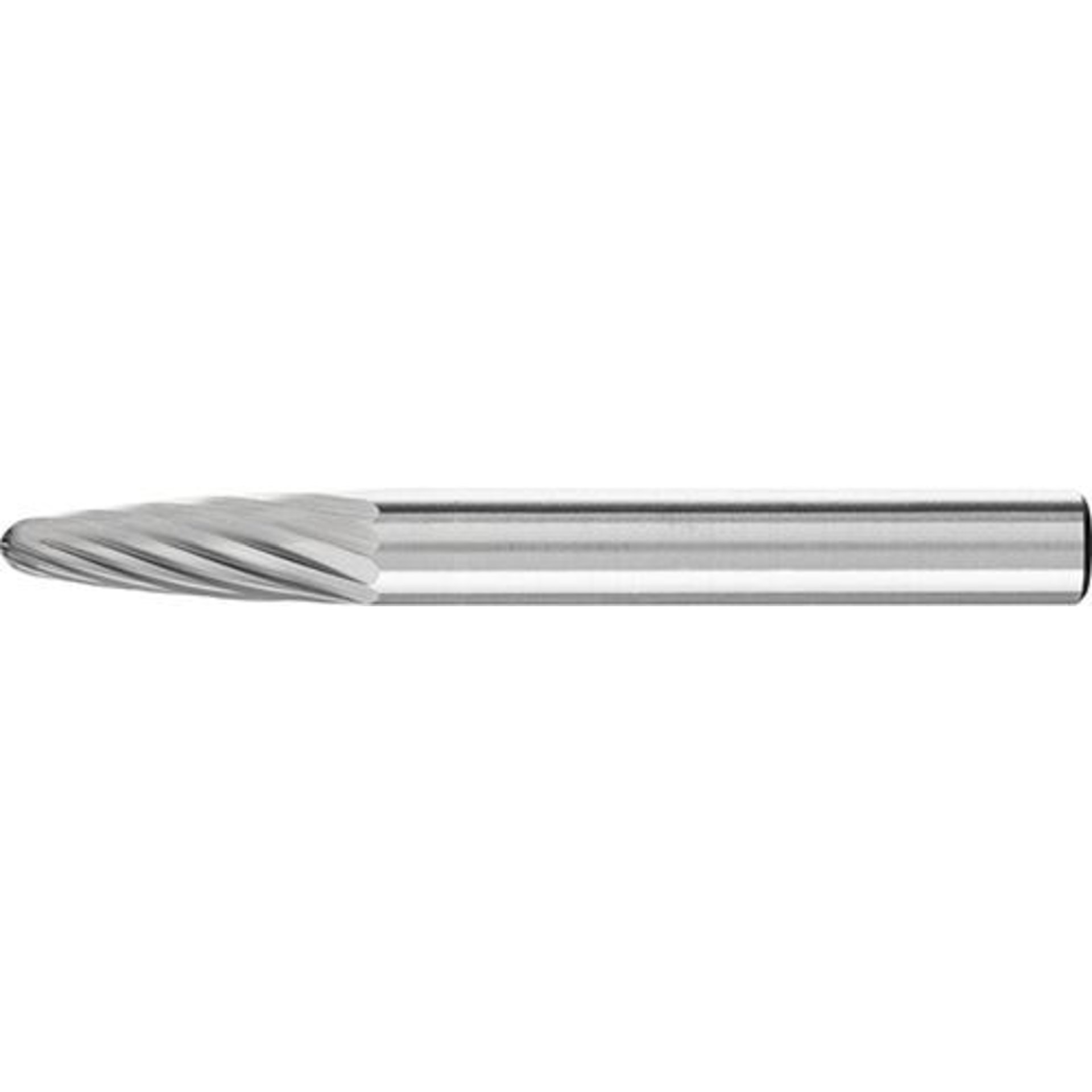Hartmetallfrässtift (Rotorfräser) DIN 8033 – Schaft-Ø 6 mm, Rundbogenform RBF, Zahnung 3