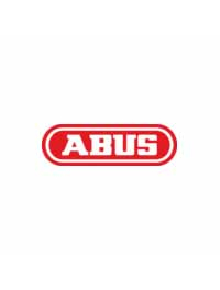 ABUS Logo – ein roter, horizontal ausgerichteter Ovalrahmen mit doppelter Umrandung enthält in weißen, serifenlosen Großbuchstaben den Markennamen „ABUS