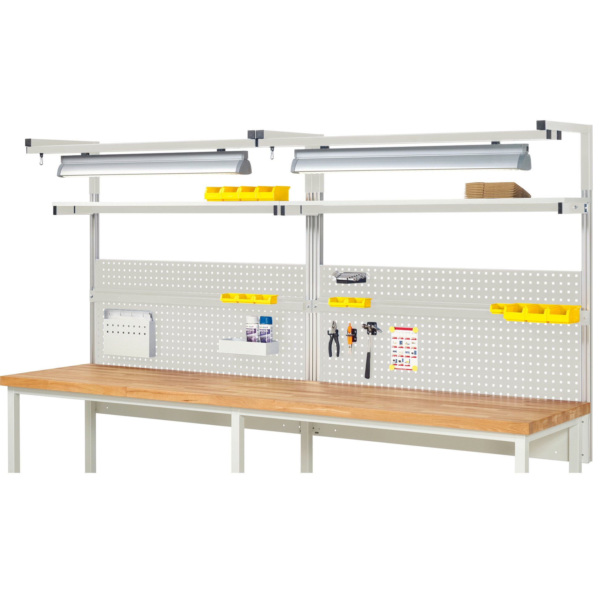 System-Aufbau - Komplettset 04, für Produktbreite 3000 mm, RAL7035/RAL7035