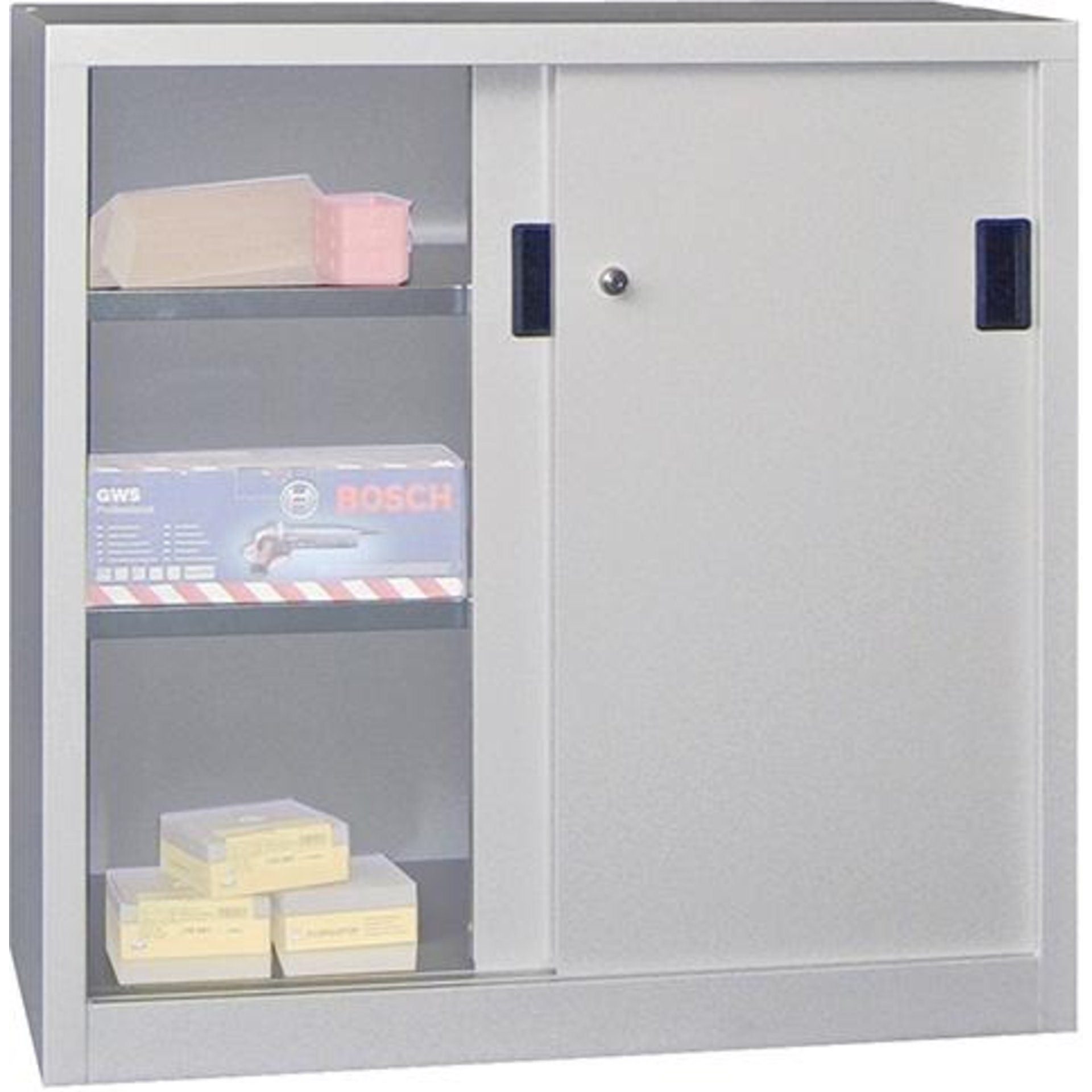 Schiebetürenschrank, Breite 1000 mm, mit Vollblechtüren, Böden verzinkt