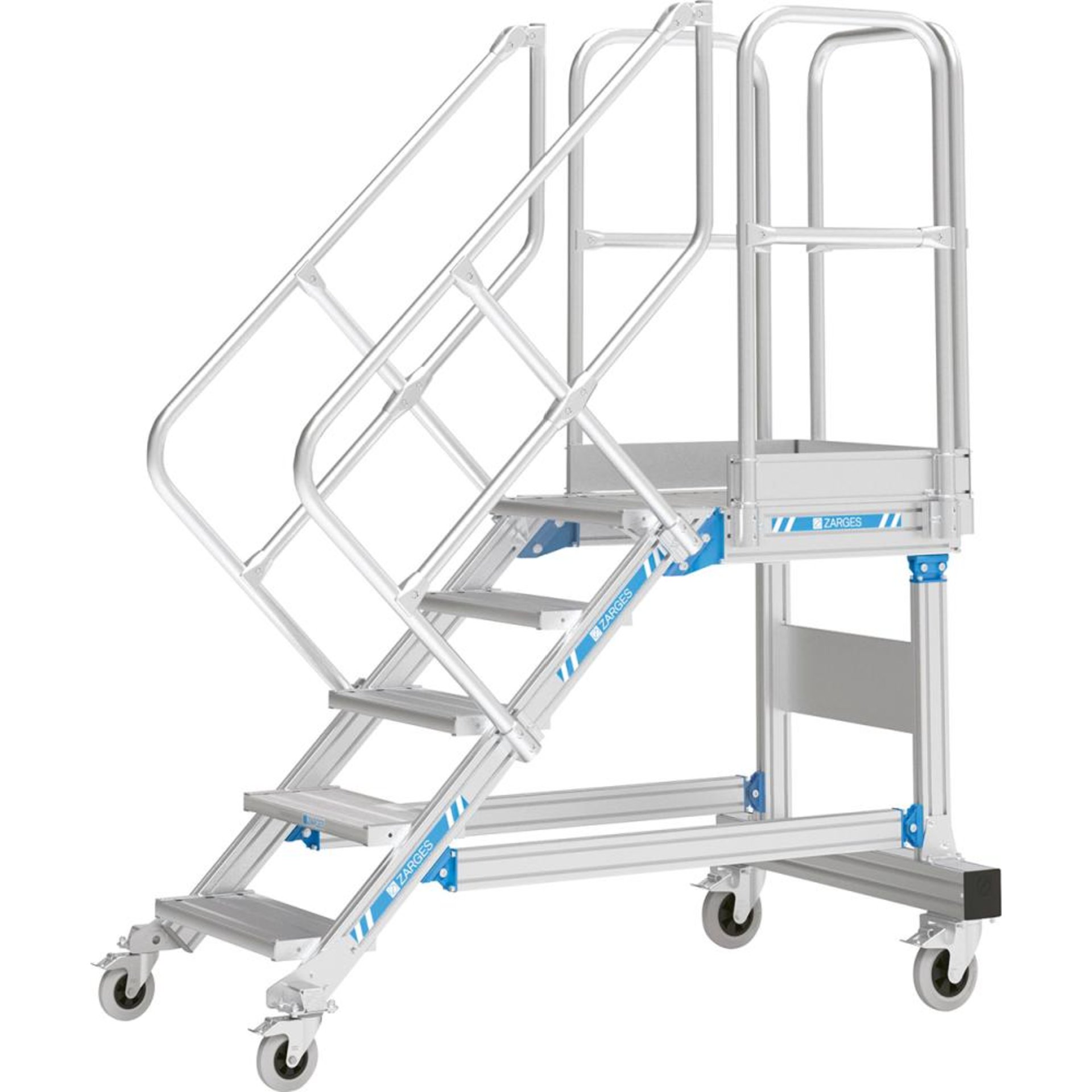 Aluminium- Plattformtreppe, fahrbar