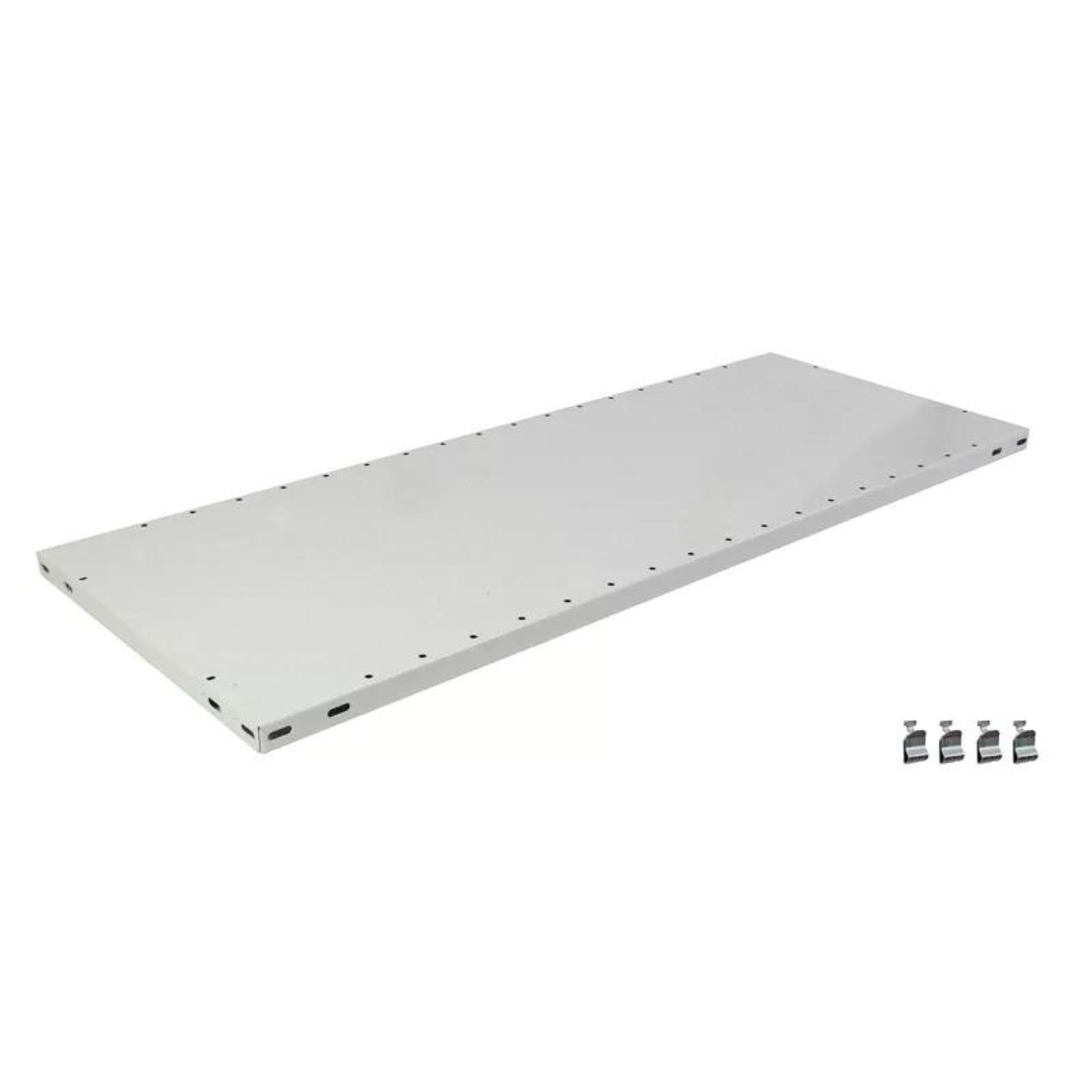Fachboden für Steckregal mit Längenriegel,  RAL 7035 lichtgrau