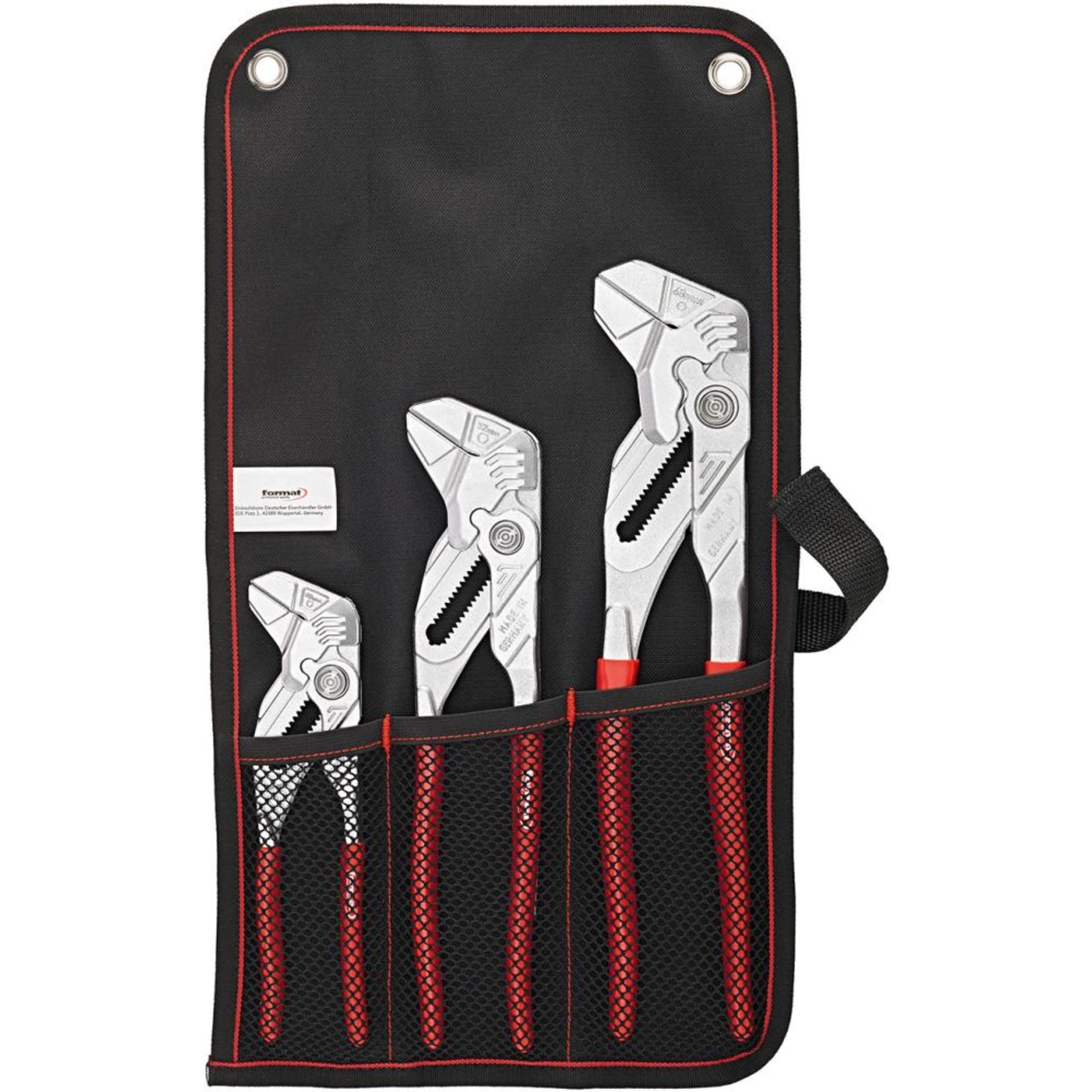 Zangenschlüssel-Set 3tlg. 180,250 u.300mm in Rolltasche FORMAT