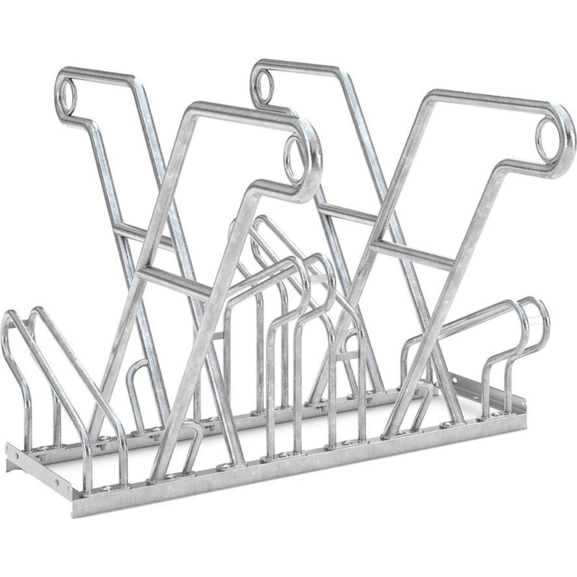 Fahrrad-Anlehnparker zweiseitig, verzinkt L 1080 mm, 4 Plätze Modell 2600 XBF