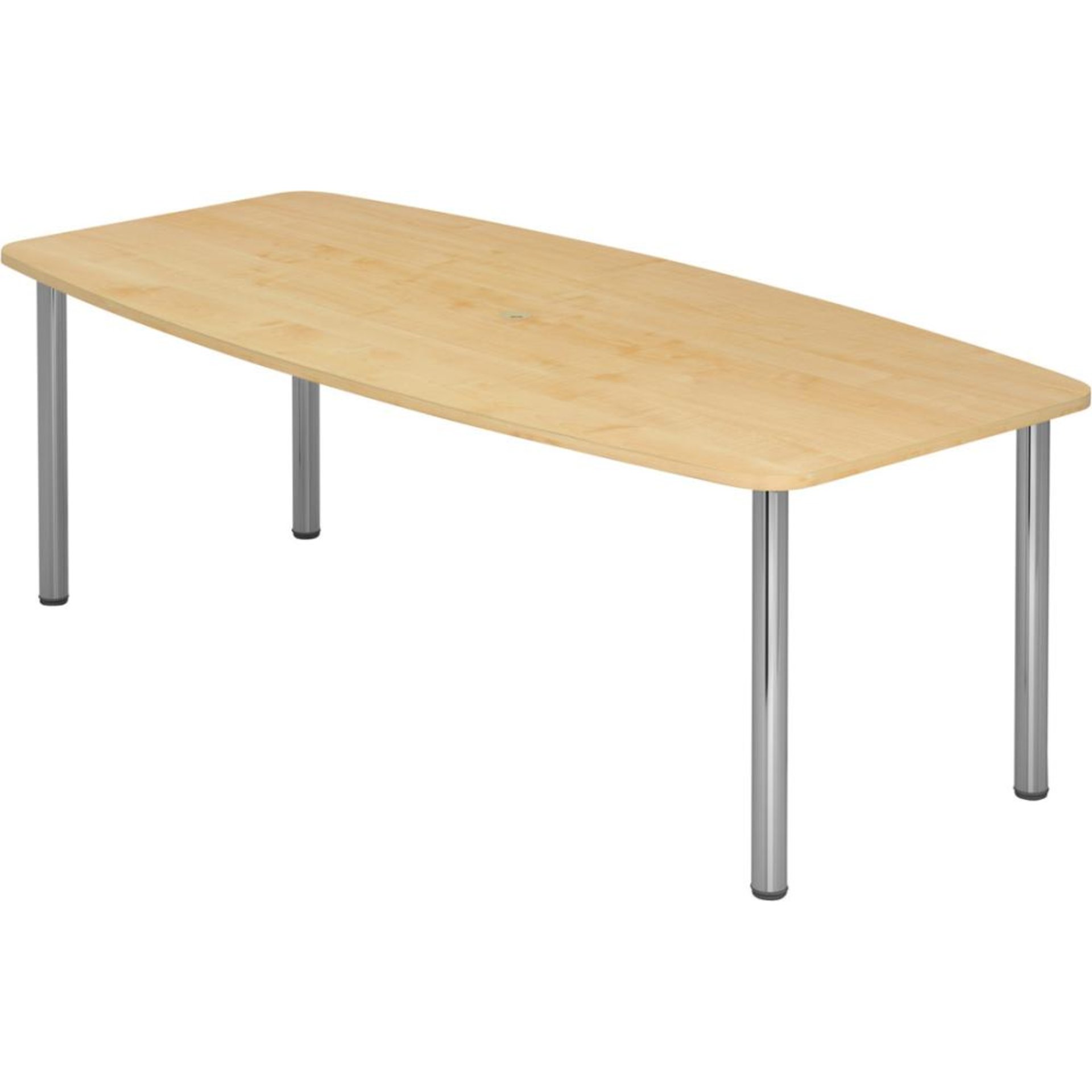 Konferenztisch mit Stützfüßen, Chrom