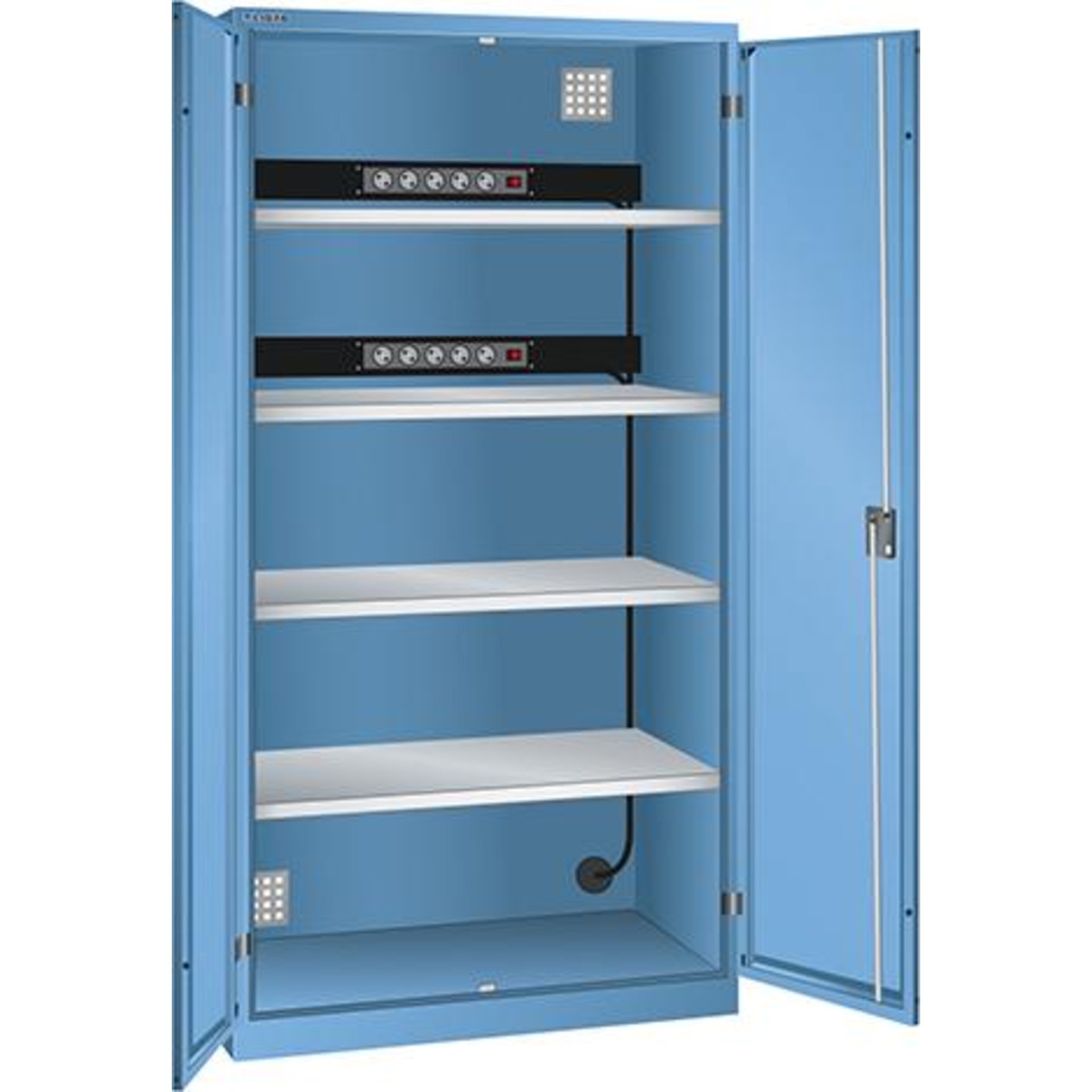 Akku-Ladeschränke mit Flügeltüren, mit Energieleiste 2x 5-fach (230 V)