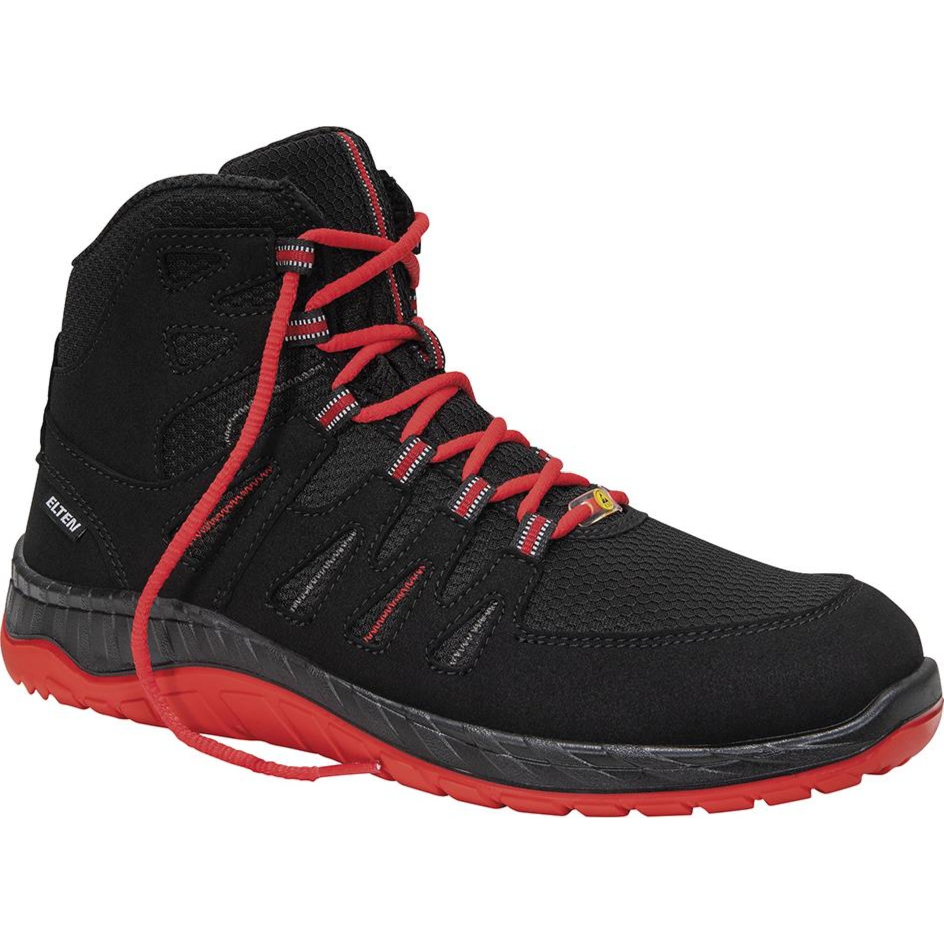 Sicherheitsschnürstiefel MADDOX black-red Mid 769561, S3S ESD
