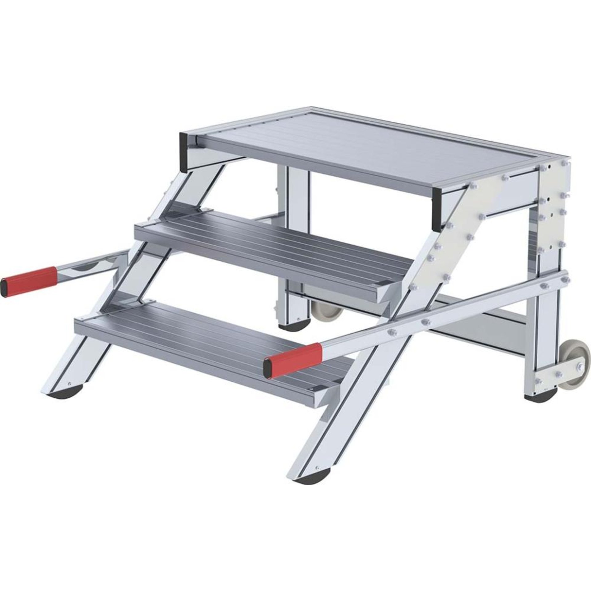 Alu-Arbeitspodest fahrbar3 Alu-Stufen B 800 mm Podesthöhe 0,59 m Arbeitshöhe bis 2,60 m