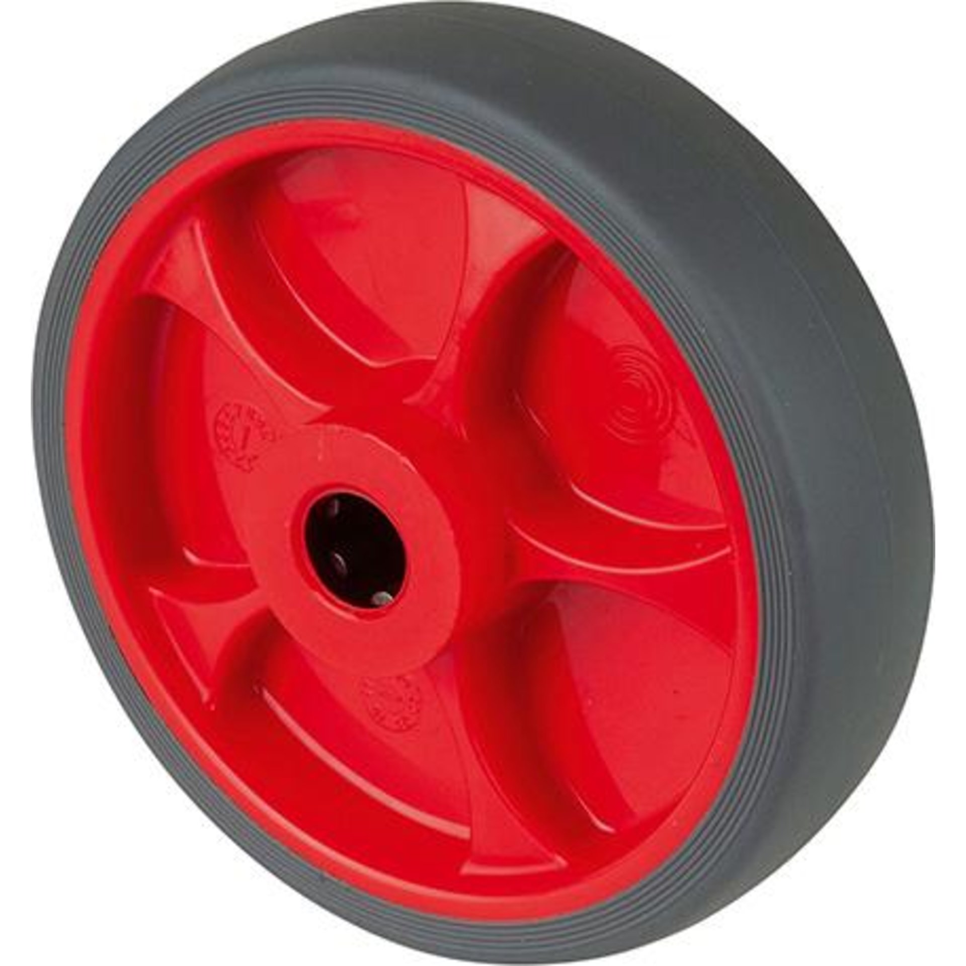 Gummirad B44.F003 Rad Ø 125 grau,Achs Ø 15, 120kg