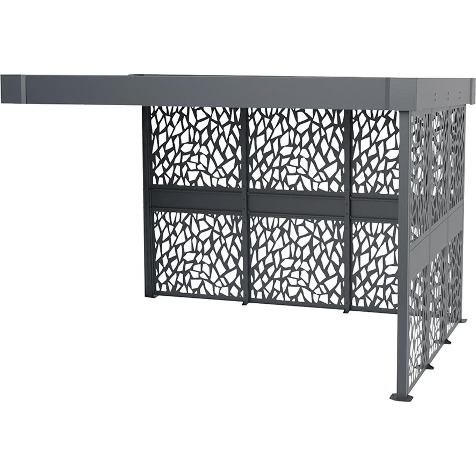 Überdachung CLEVERPARK B3465 x T2420 x H2200 mm Anbaumodul Lasergeschn.-Blech offen