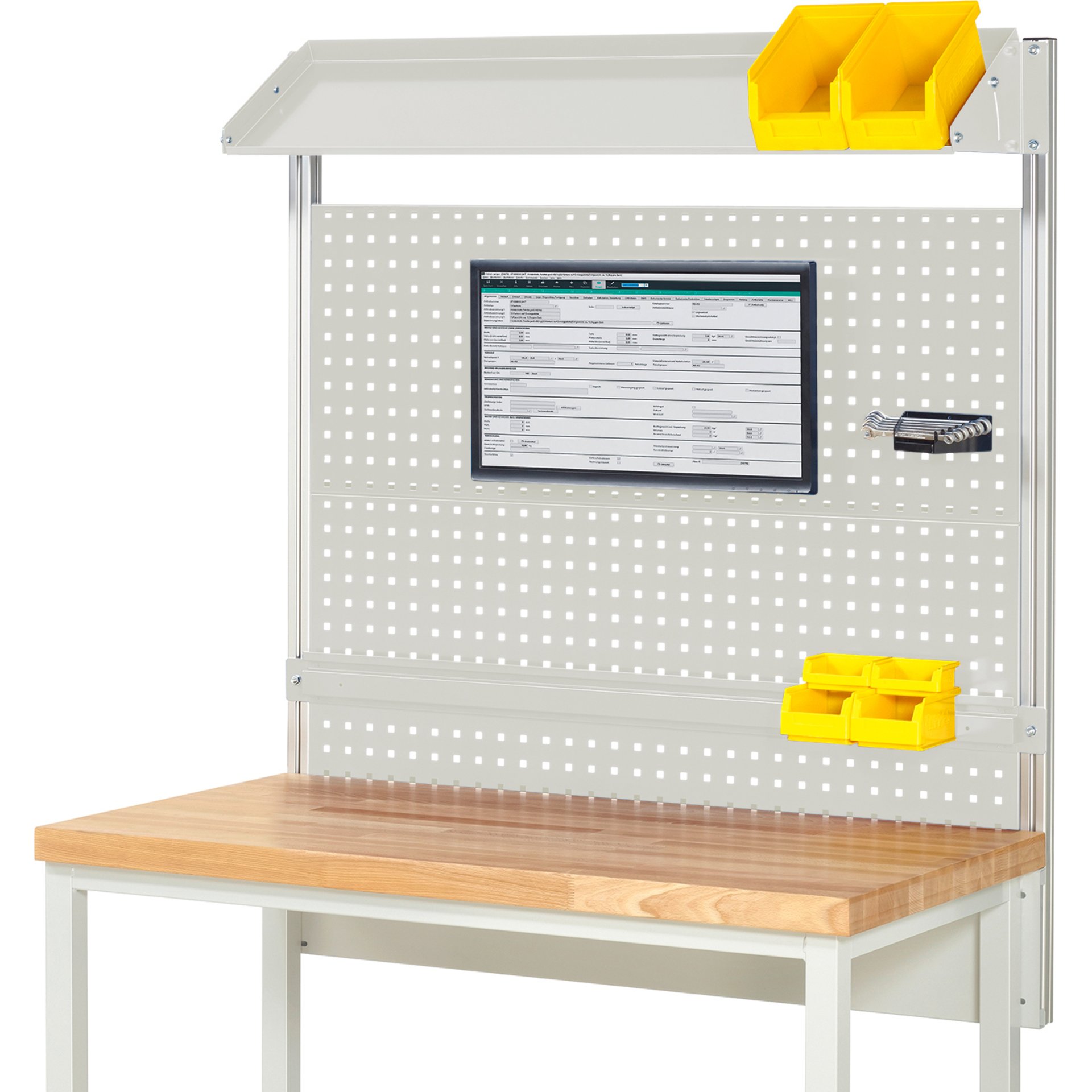 System-Aufbau - Komplettset 02, für Produktbreite 1250 mm, RAL7035/RAL7035