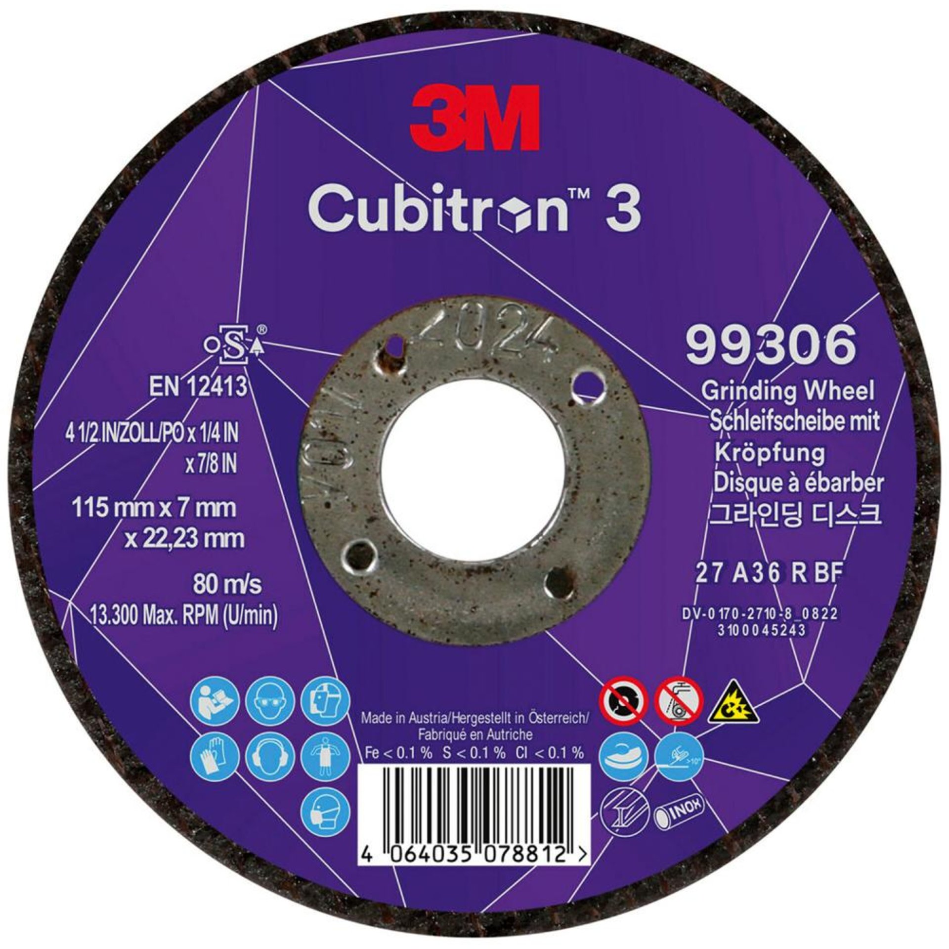 Schruppscheibe Cubitron™ 3 für die Stahl- und Edelstahlbearbeitung