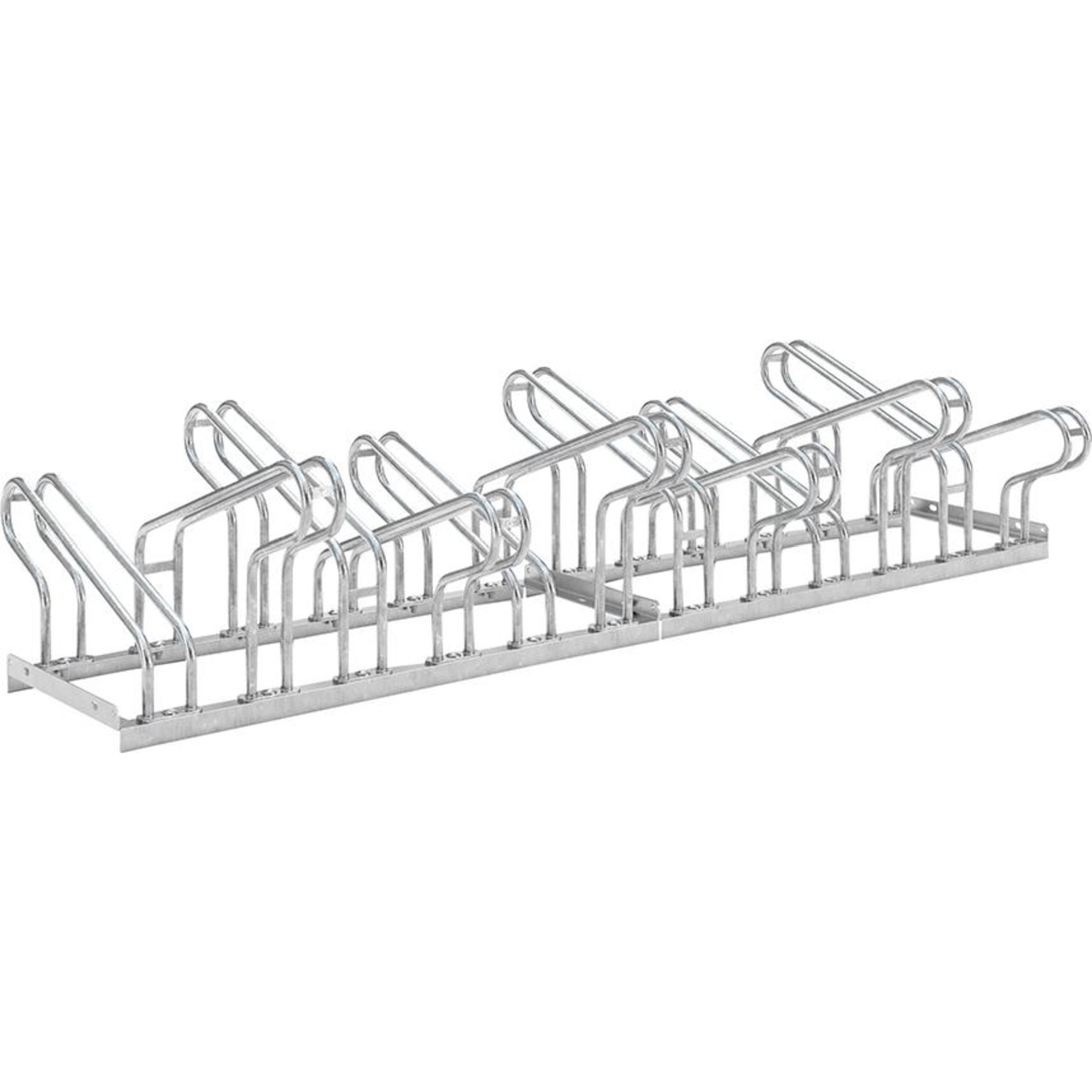 Fahrradparker Hoch/Tief zweiseitig, verzinkt L 2100 mm, 12 Plätze