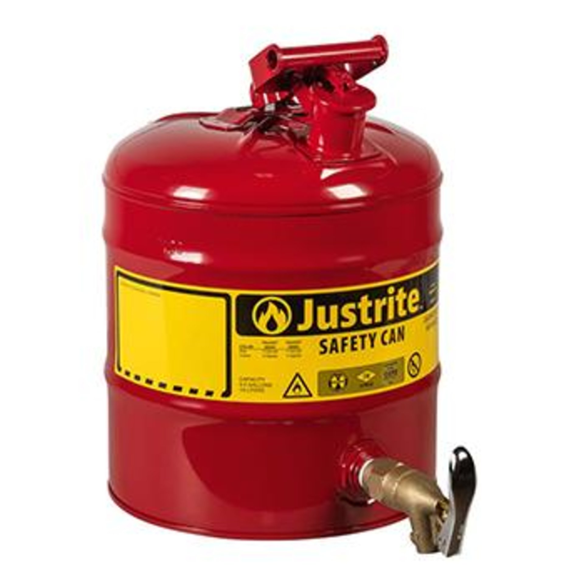 Sicherheitsdose mit Ablaufhahn, 19,0l rot, flammensperre D298xH429 mm
