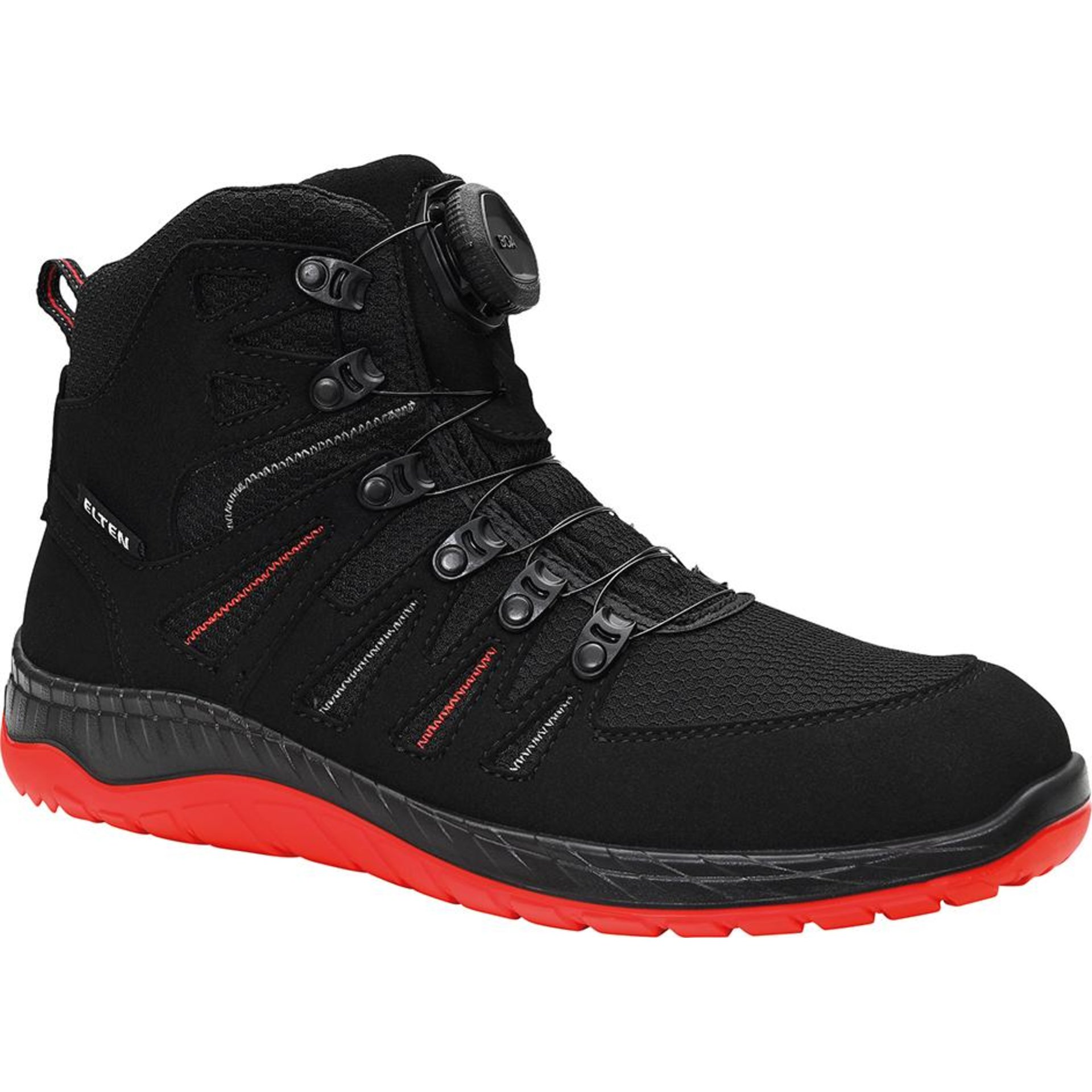 Sicherheitsschnürstiefel MADDOX BOA® black-red Mid 769151, S3S ESD