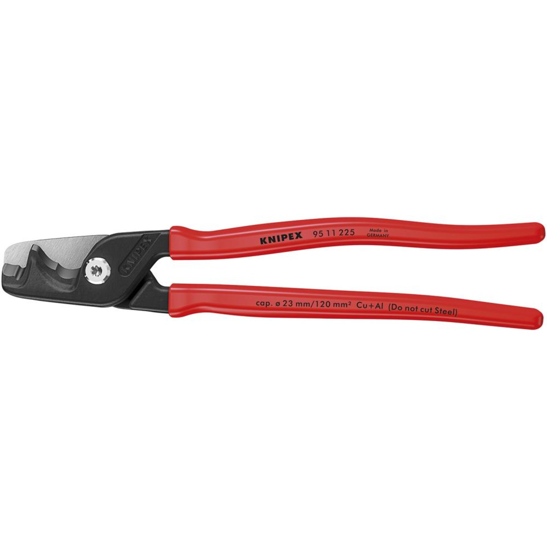 Kabelschere SB mit Kunststoff-Griffen 225mm schlanke Kopfform KNIPEX