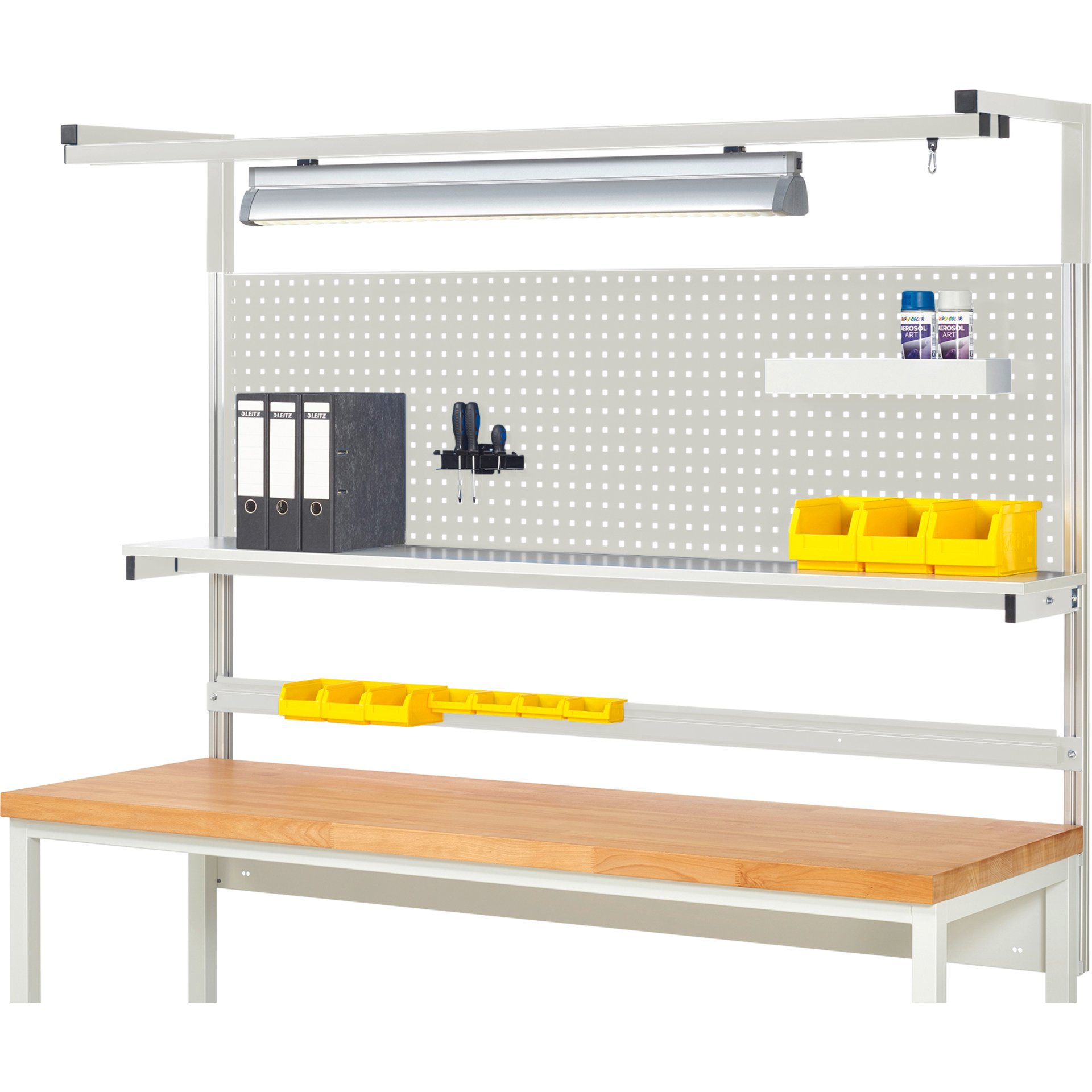 System-Aufbau - Komplettset 04, für Produktbreite 2000 mm, RAL7035/RAL7035