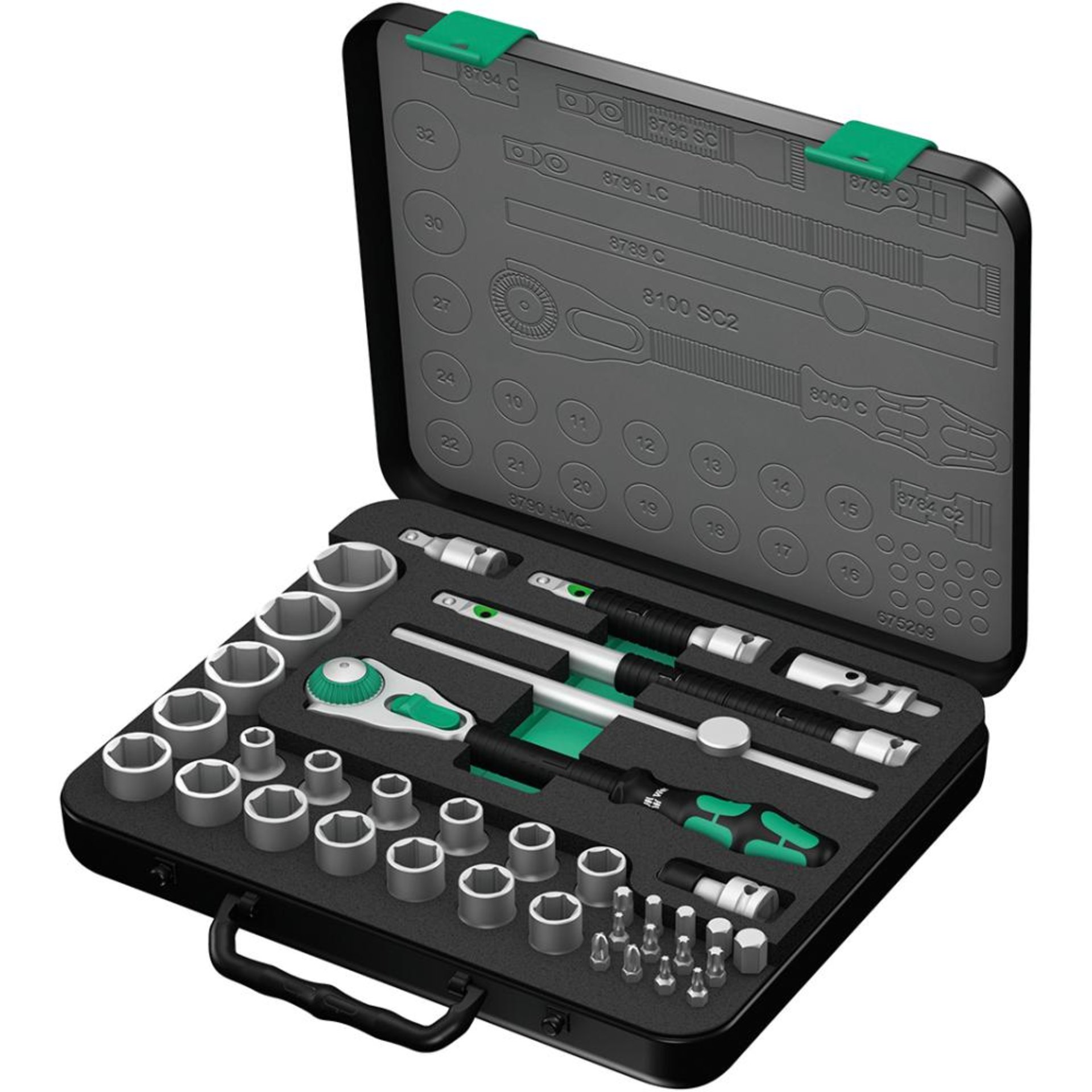 Steckschlüssel-Garnitur 1/2" ZYKLOP speed 37-teilig Wera