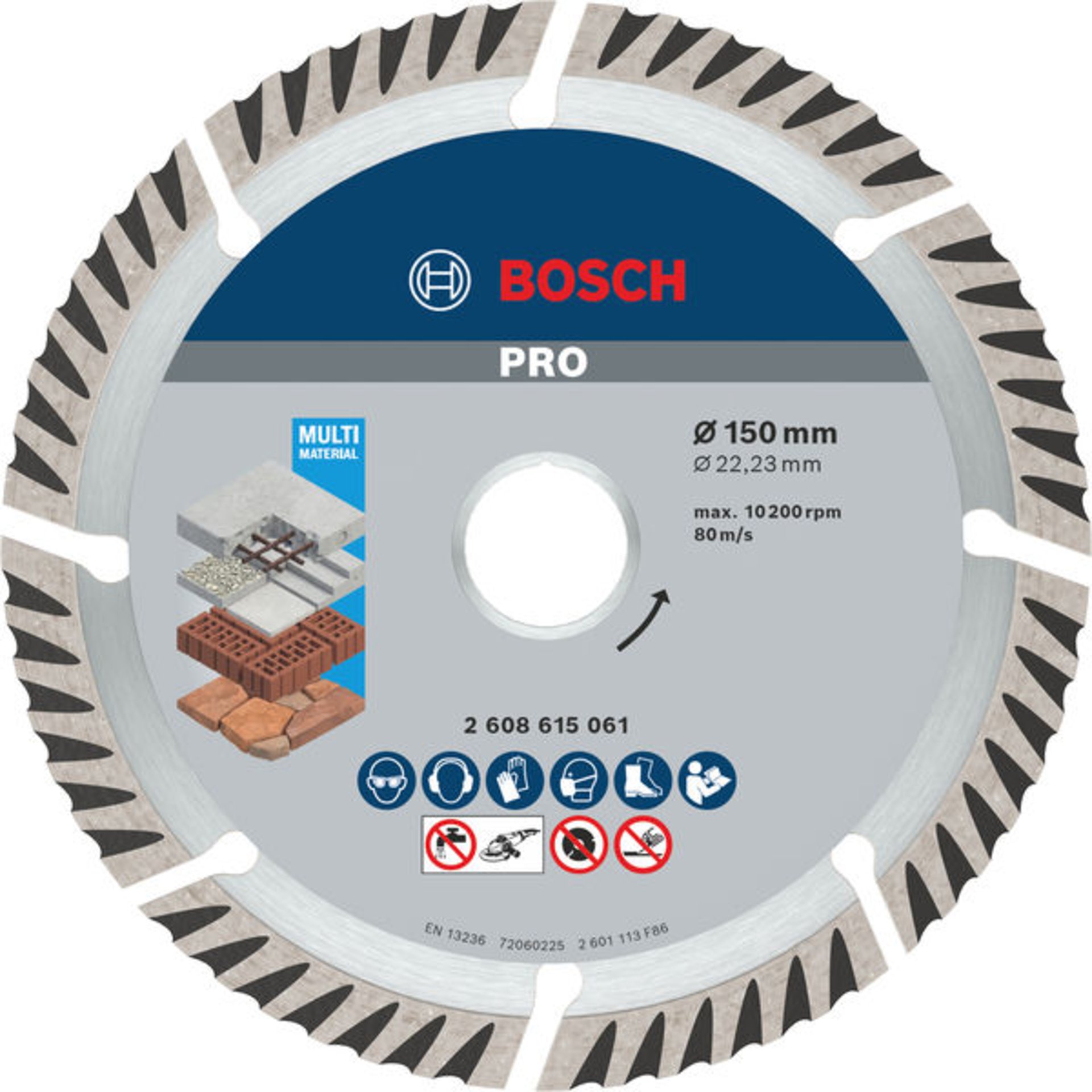 PRO Multi Material Diamanttrennscheibe, 150 x 22,23 mm, 10-tlg.