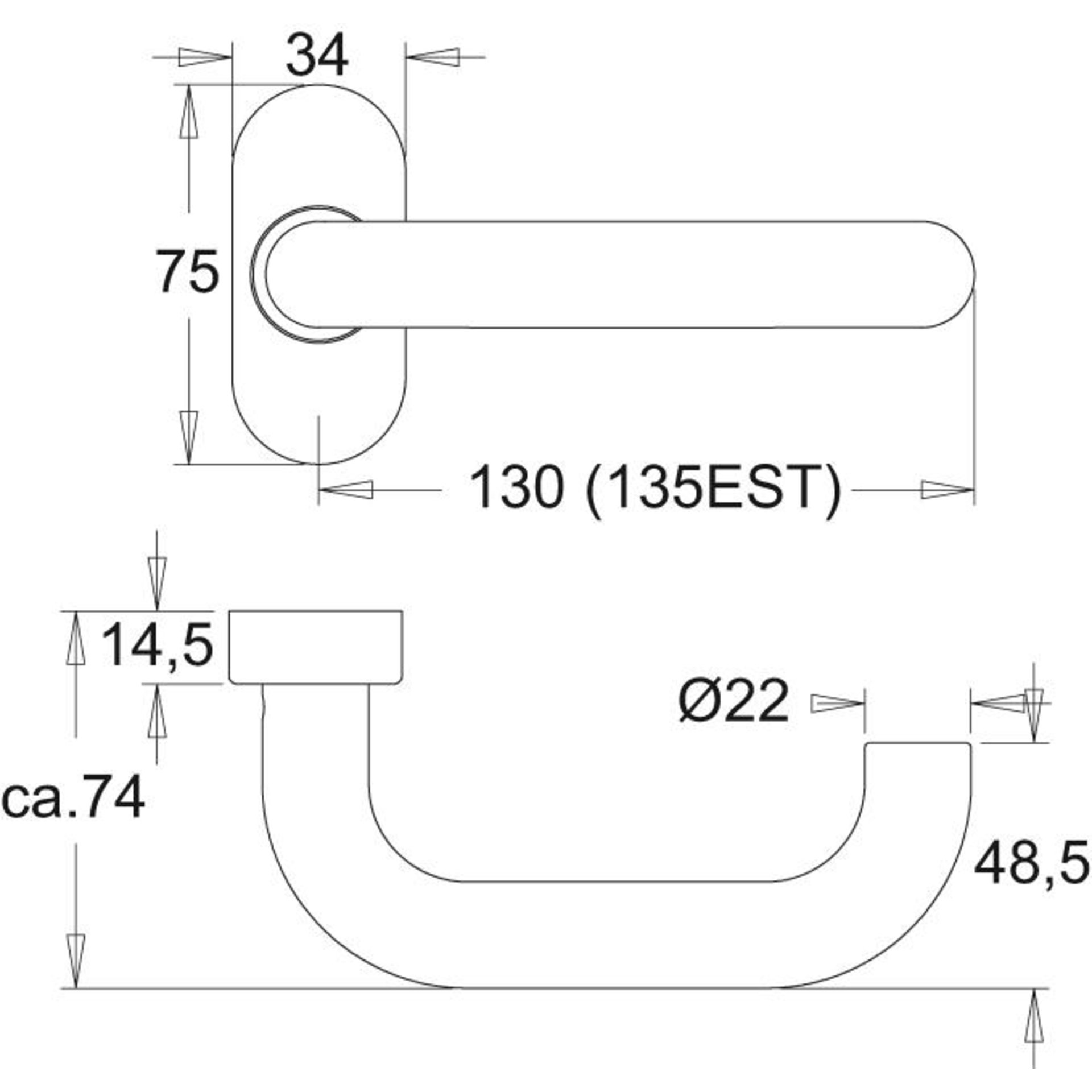 Profiltür-Drücker-Halbgarnitur Ares 1300/2033