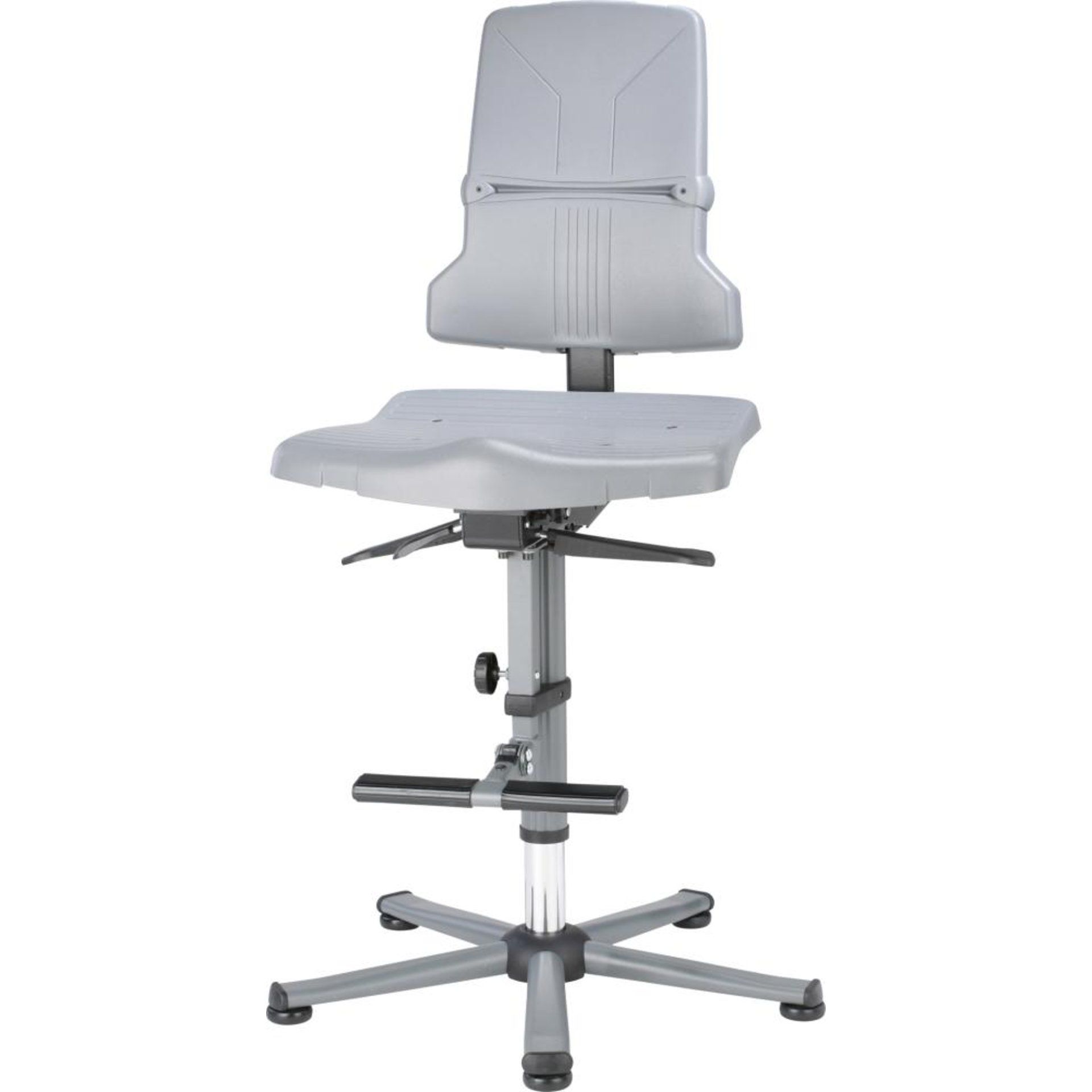 Bimos Arbeitsstuhl 9811-1000 Sintec 3 grau Sitzhöhe 580-850 mm m. Gleiter/Aufstiegshilfe