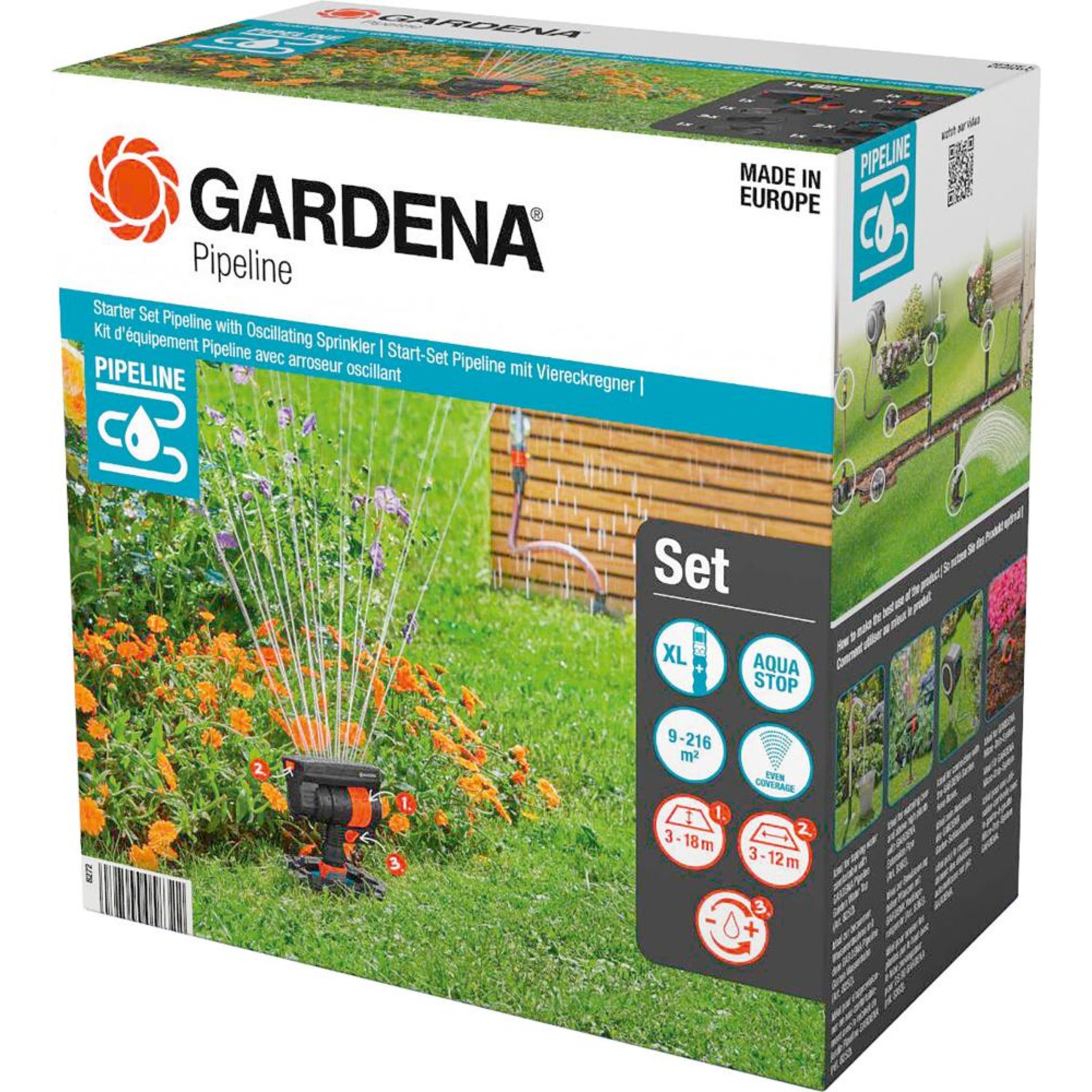 Sprinklersystem Start-Set Pipine mit Viereckregner