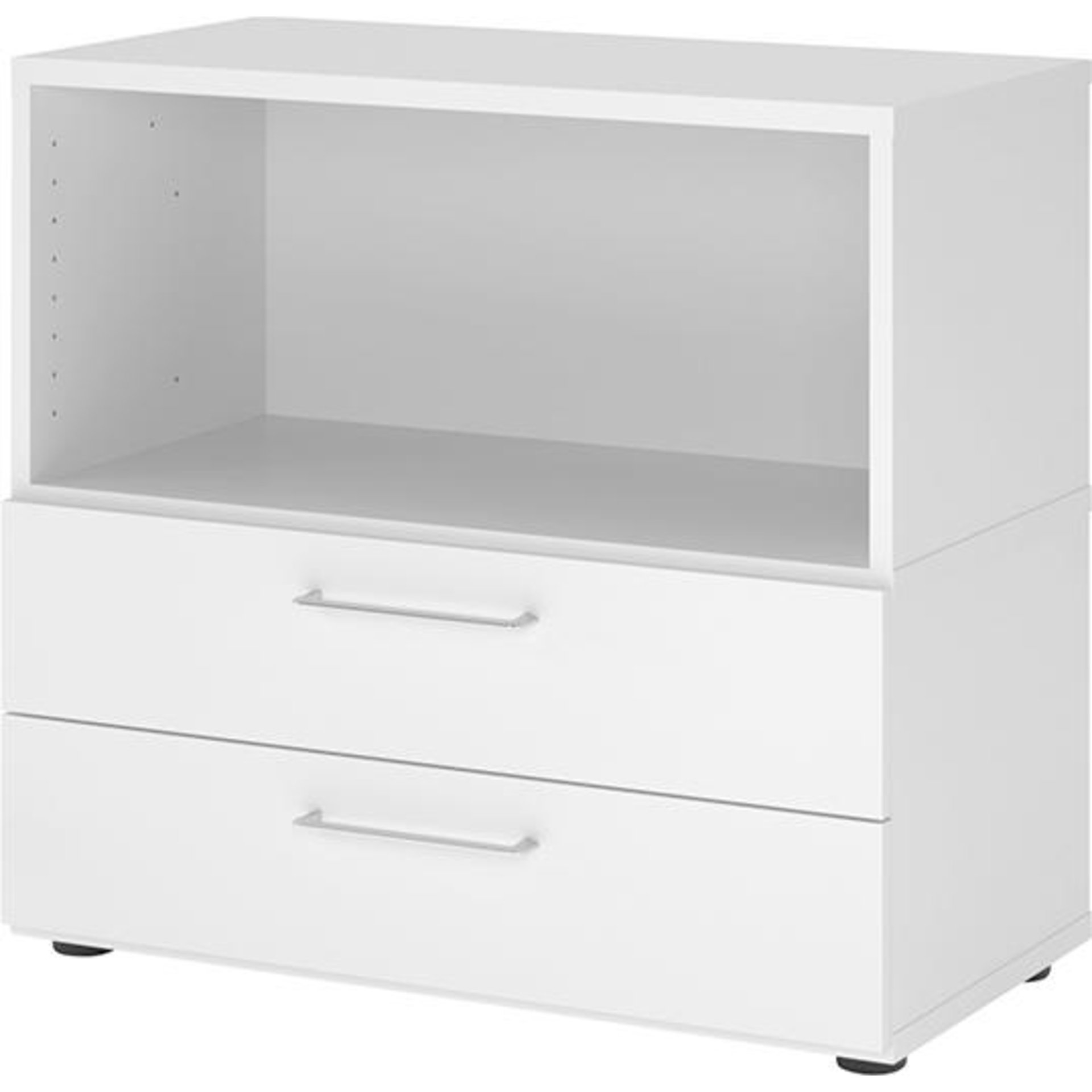 Regal FlexWall 2 OH mit Stellfüßen, Schubladen