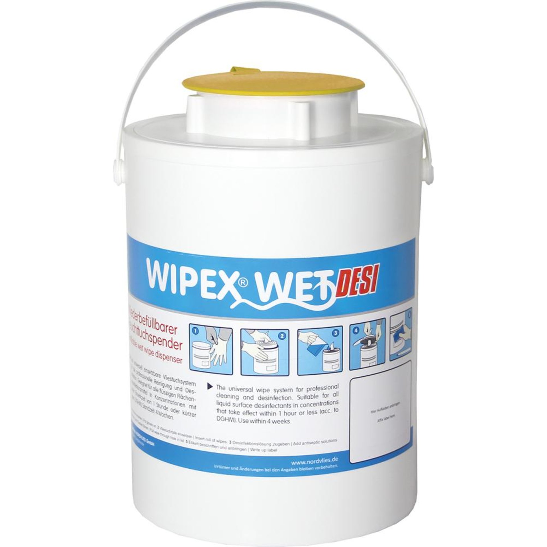 WIPEX-WET Feuchttuch- spender, gelb Kunststoff