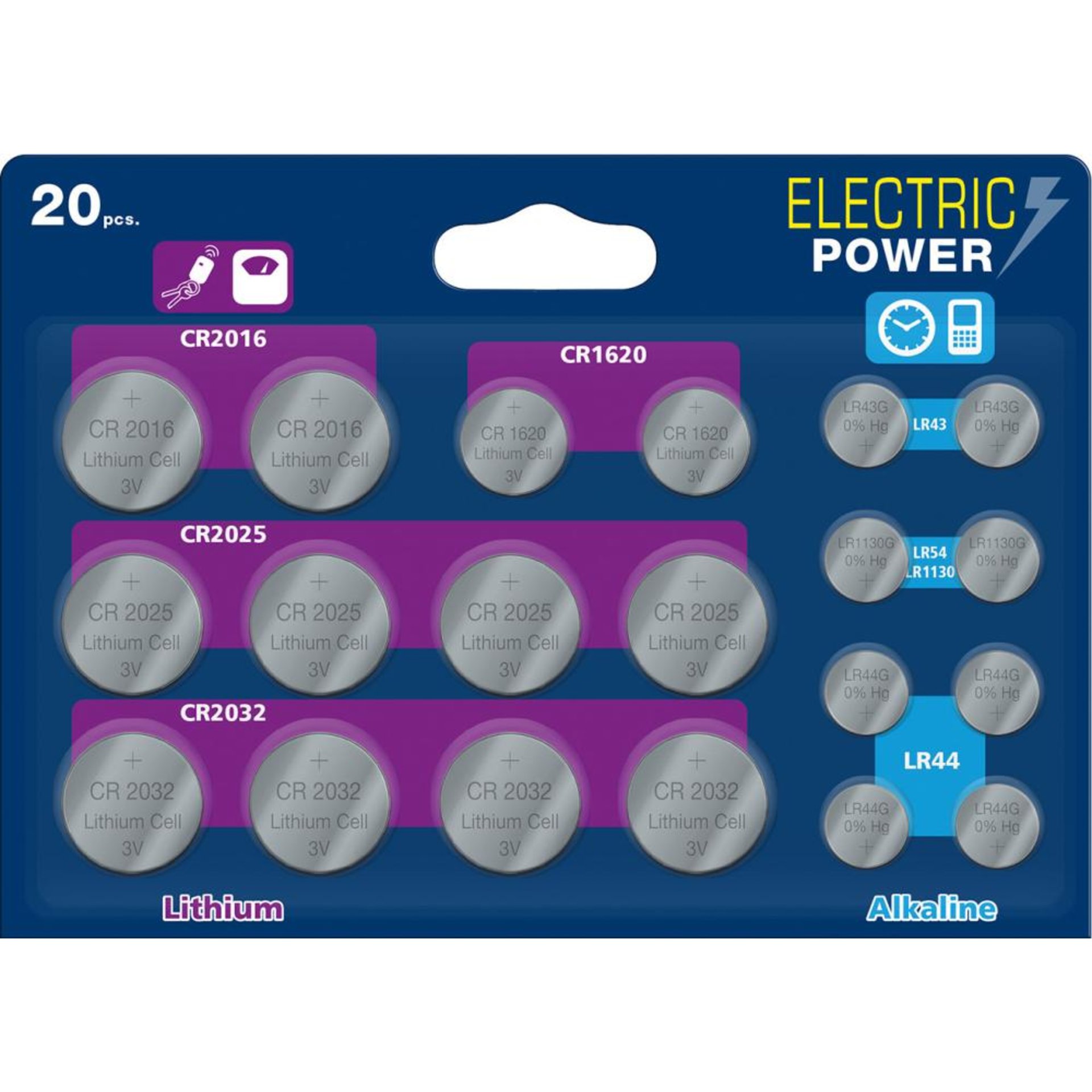 Knopfzellen Mix Megablister 20 ELECTRIC POWER