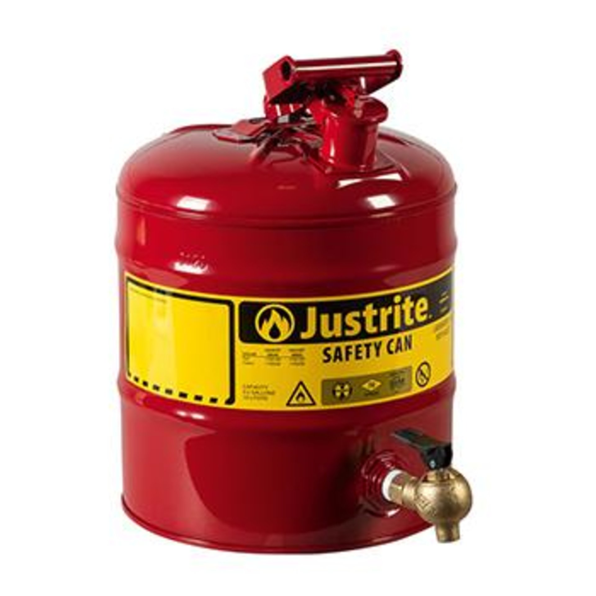 Sicherheitsdose mit Ablaufhahn, 19,0l rot, flammensperre D298xH429 mm