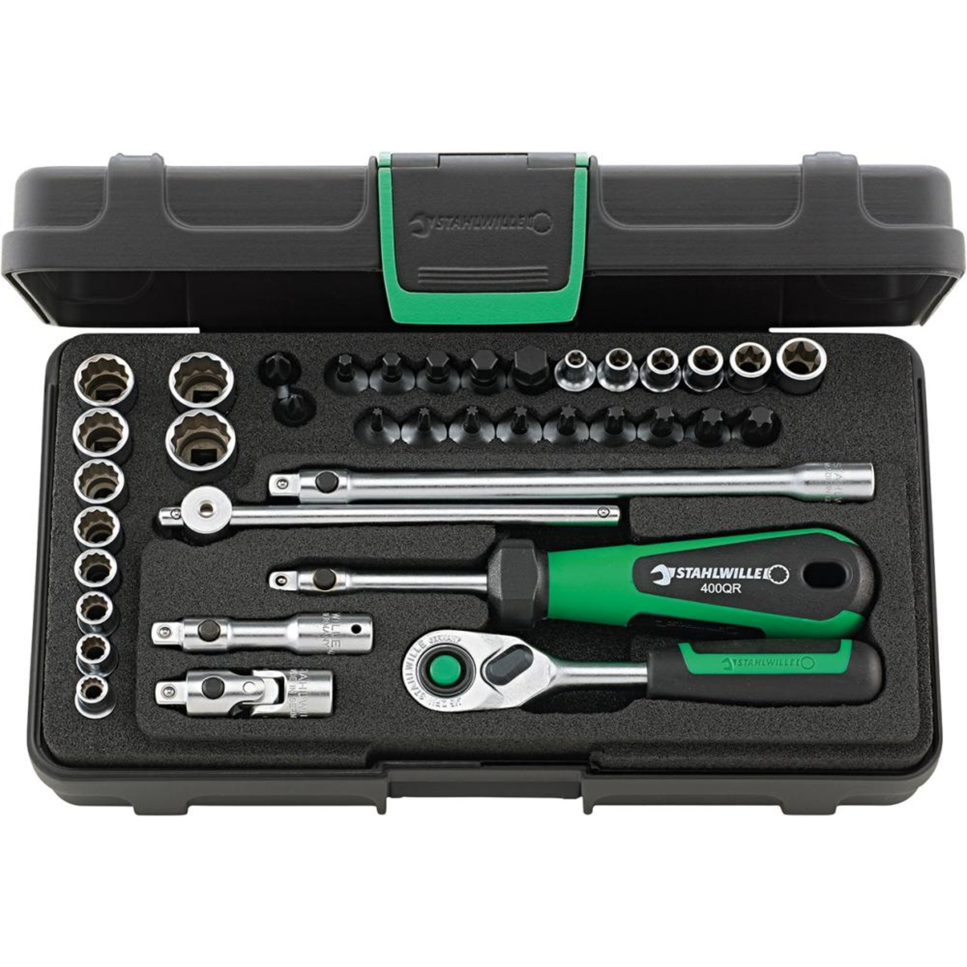 Steckschlüssel-Garnitur 1/4"40D/40TX/44KTX/32/6QR38-teilig Stahlwille