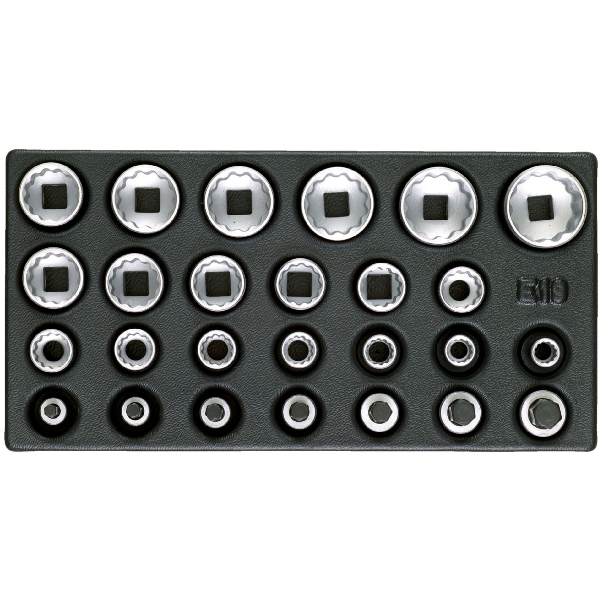 1500 ES-D 19 Satz Steckschlüsseleinsätze 1/2", UD-Profil, in 1/3 ES-Modul
