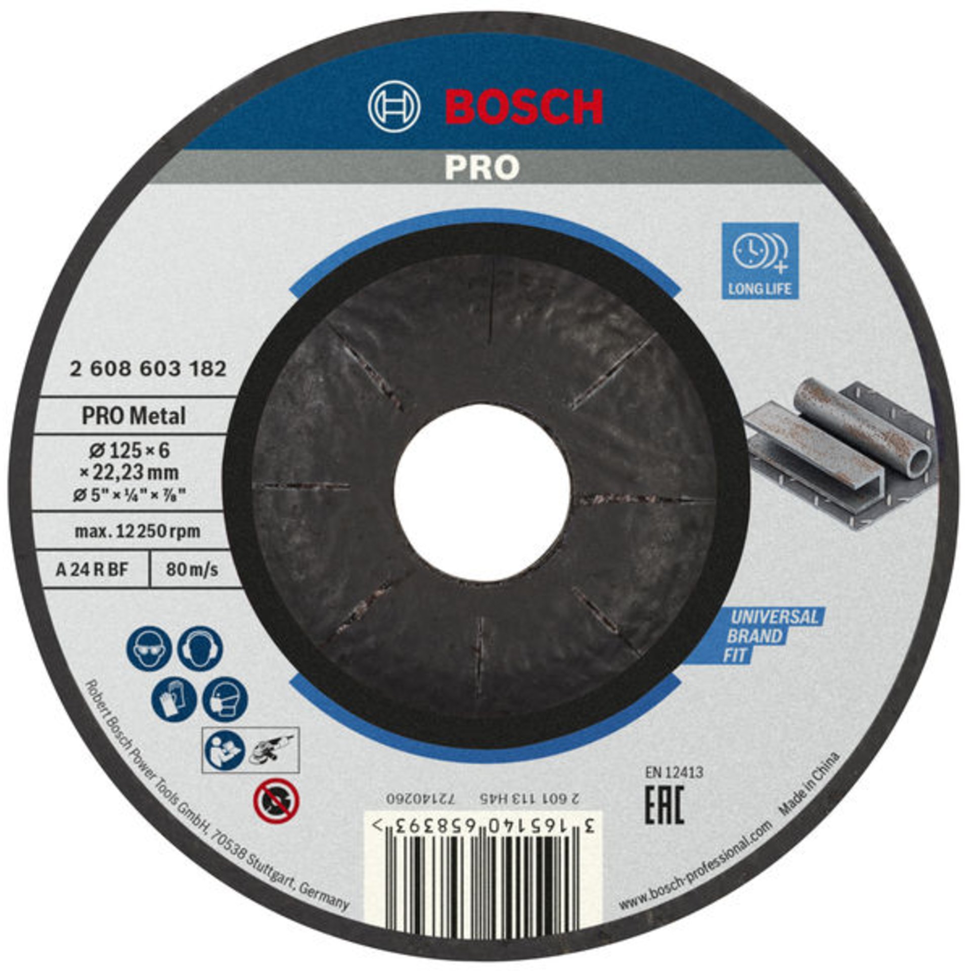 PRO Metal Schleifscheibe, 125 x 6 x 22.23 mm