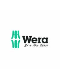 Wera Logo – das Logo zeigt links ein stilisiertes, grünes Symbol aus vier senkrechten Formen, das an Werkzeuggriffe erinnert. Rechts daneben steht in schwarzer, markanter Schrift der Markenname „Wera