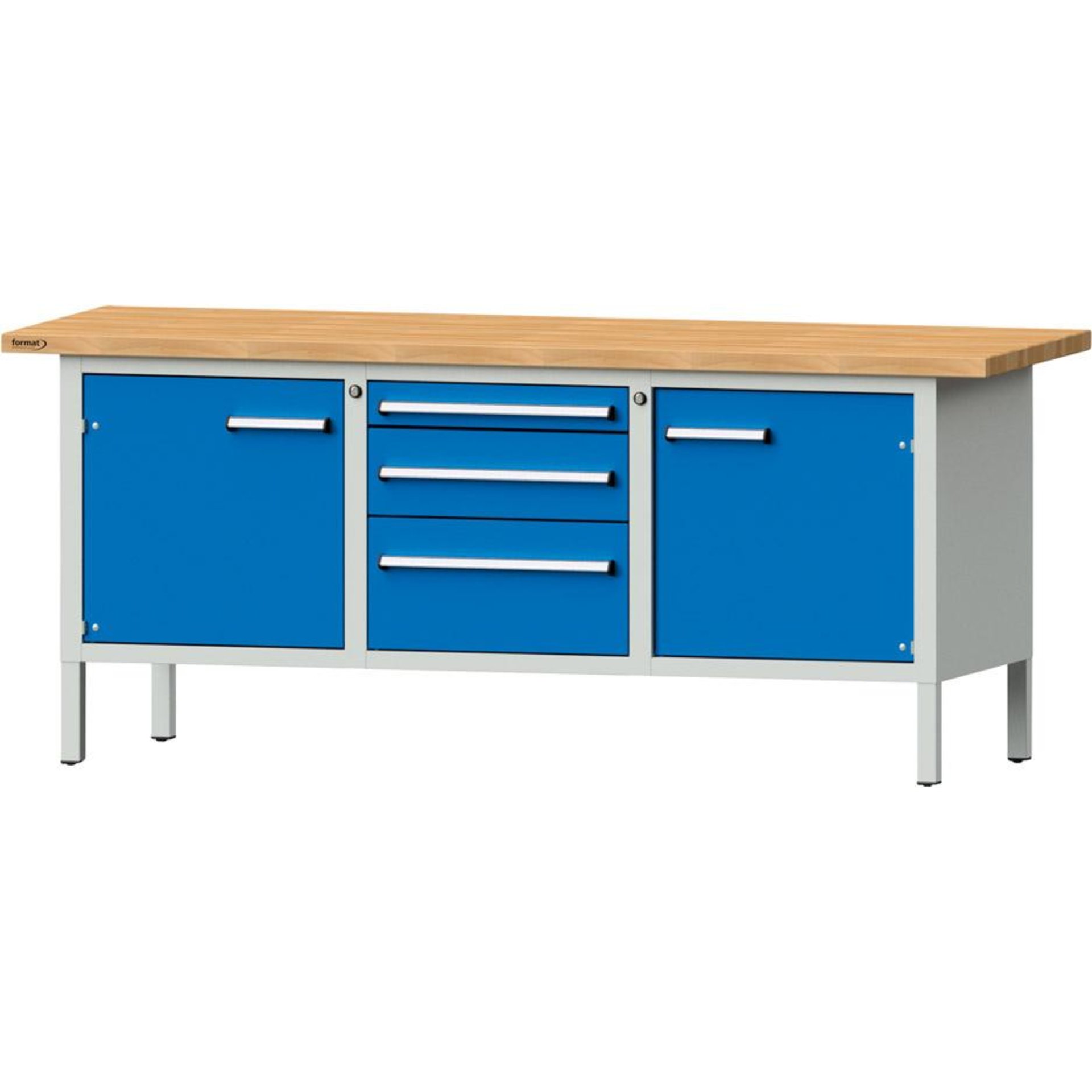 Kastenwerkbank, 3 Schubladen und 2 Tür