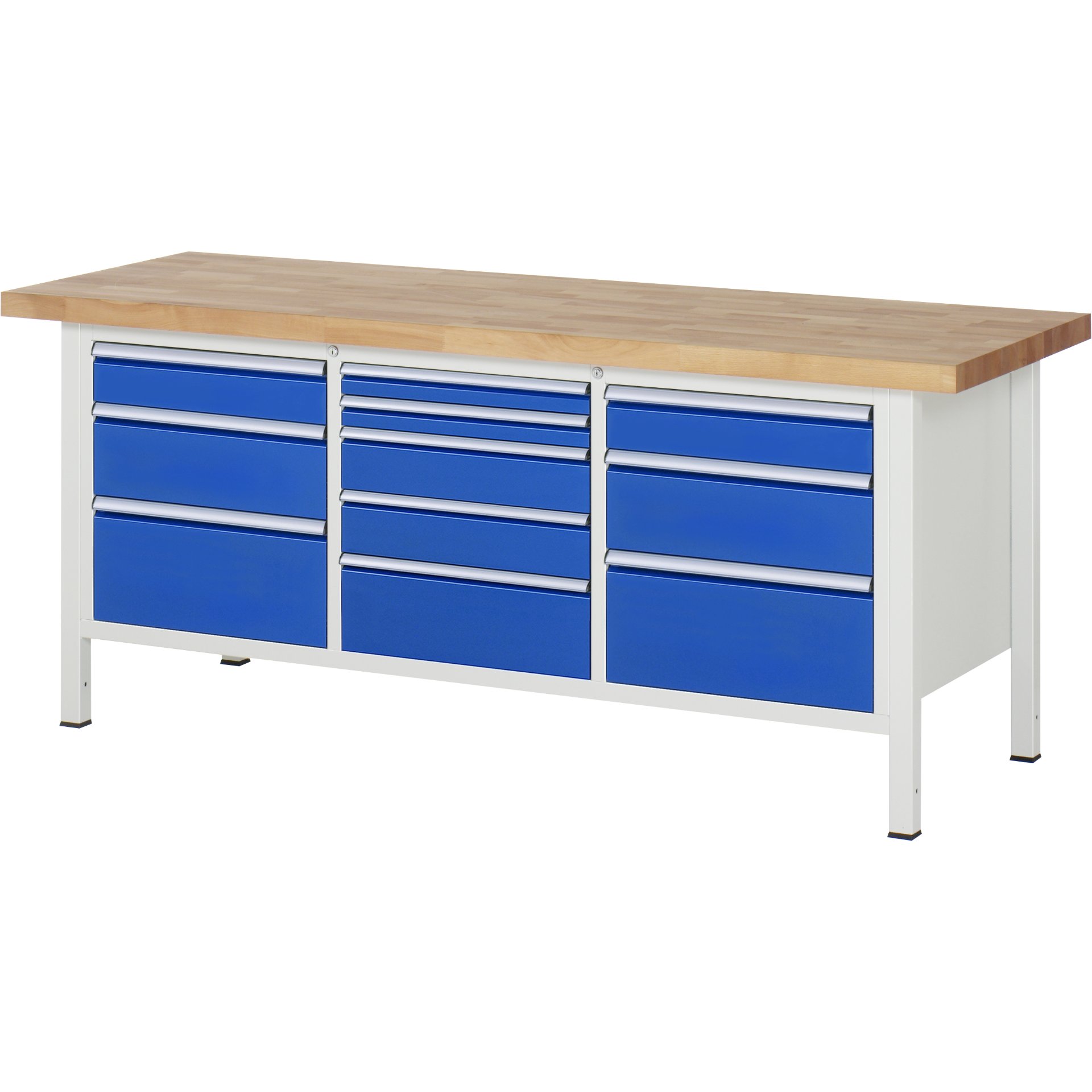 Werkbank höhenverstellbar 8578A2, B2000xT700xH840-1040mm, 11xSchublade-TA
