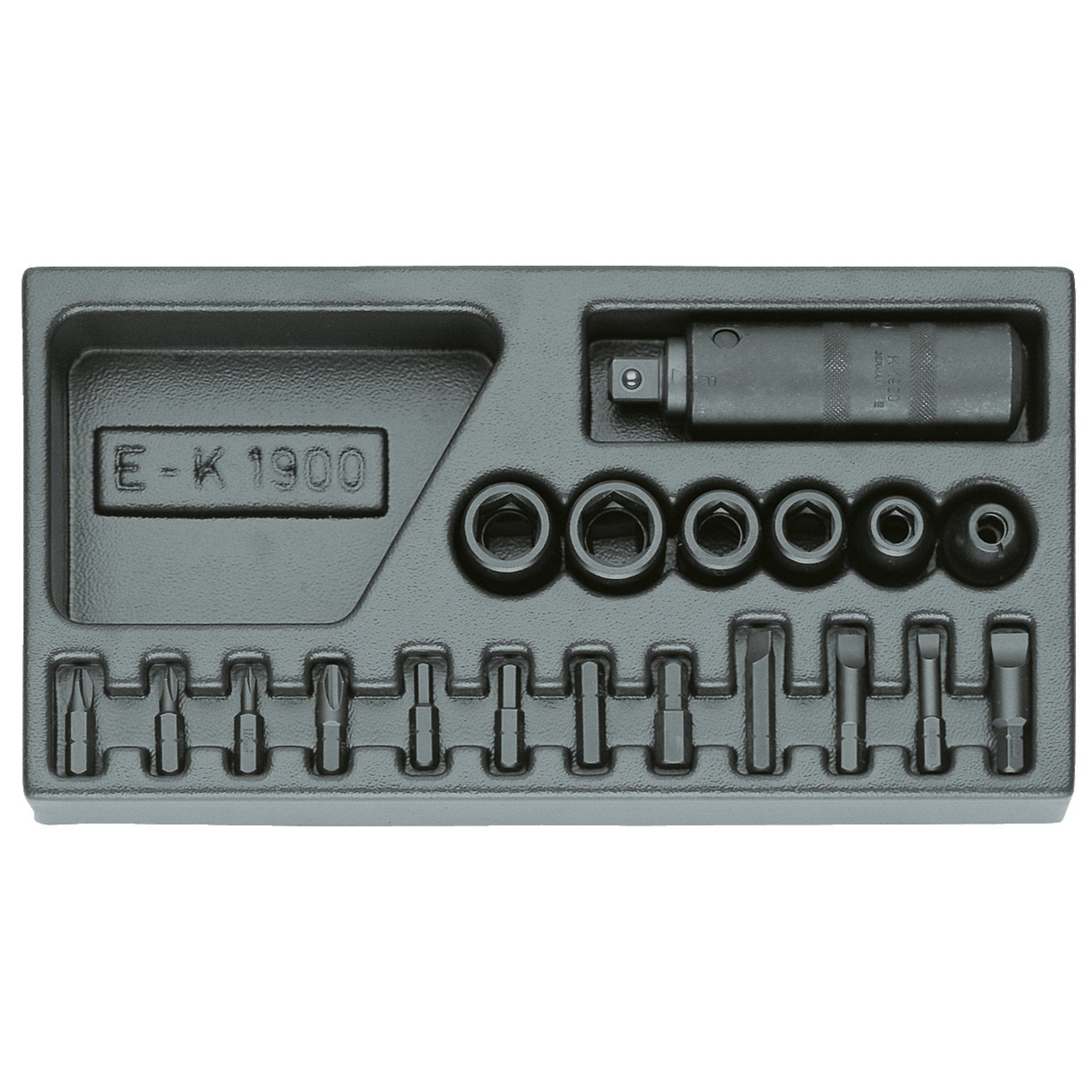 1500 ES-K 1900 Schraubenlöser-Sortiment 1/2" in 1/3 ES-Modul