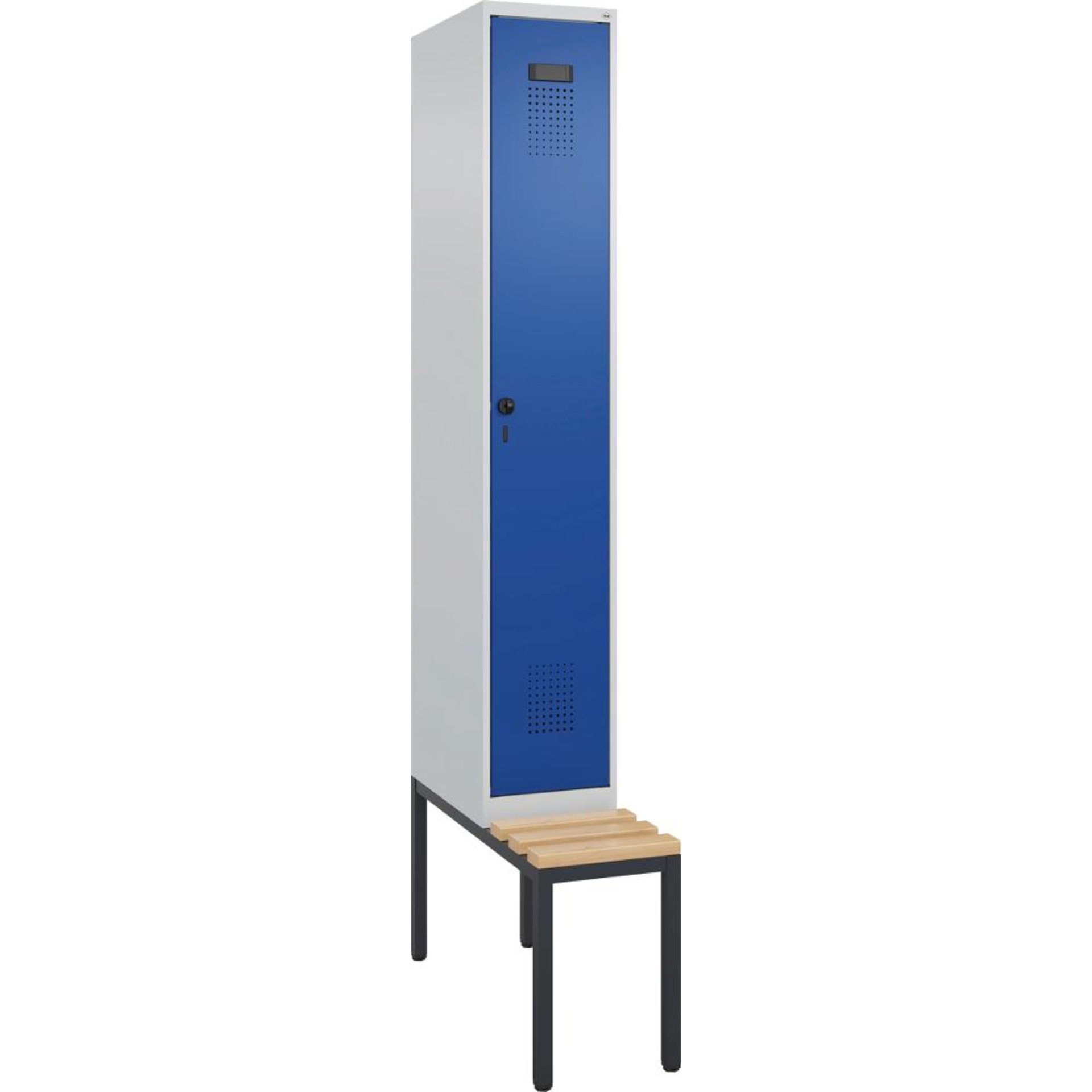 Garderobenschrank Evolo PLUS mit Sitzbank mit Holzleisten