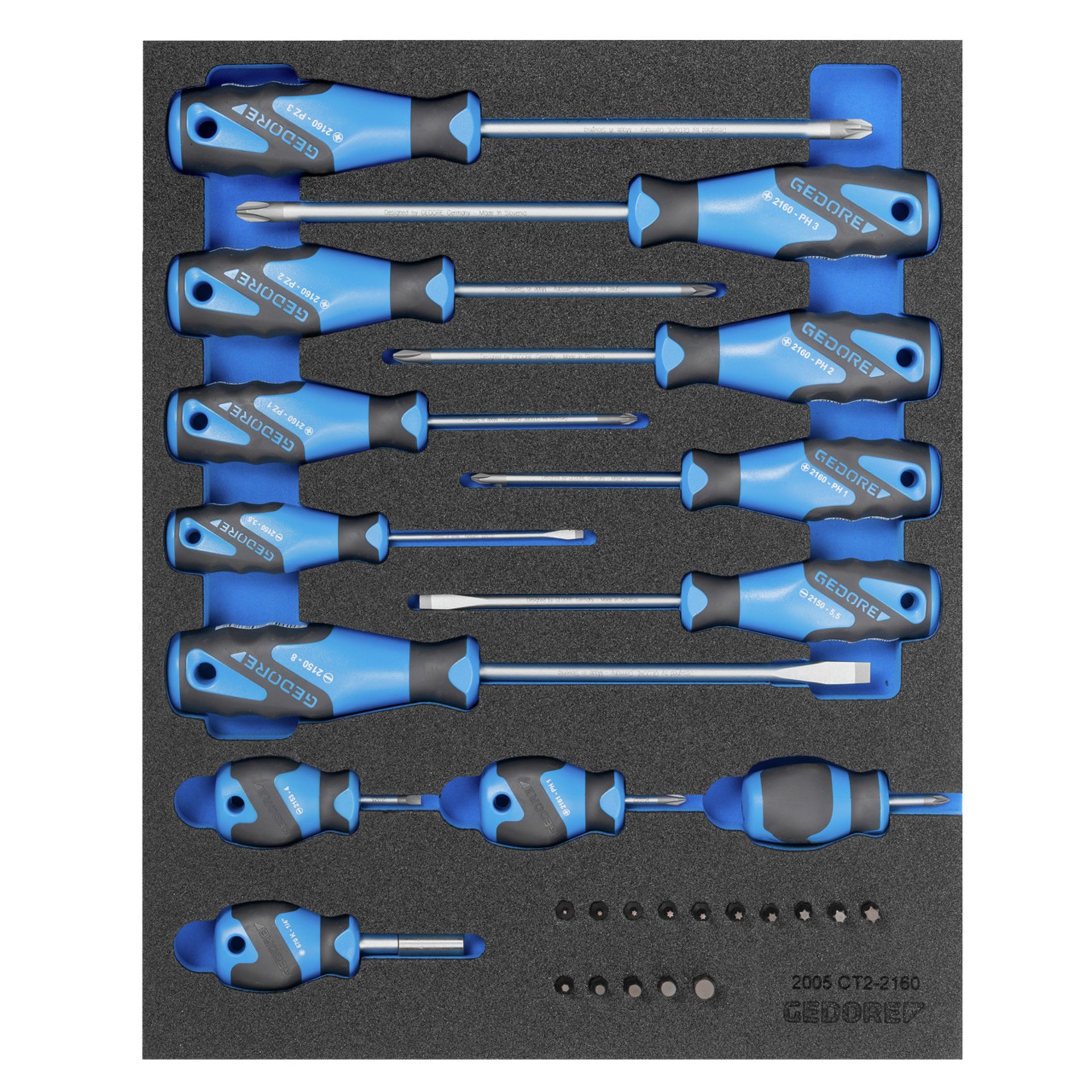 2005 CT2-2160 Schraubendreher-Satz in Check-Tool-Modul, 15-teilig