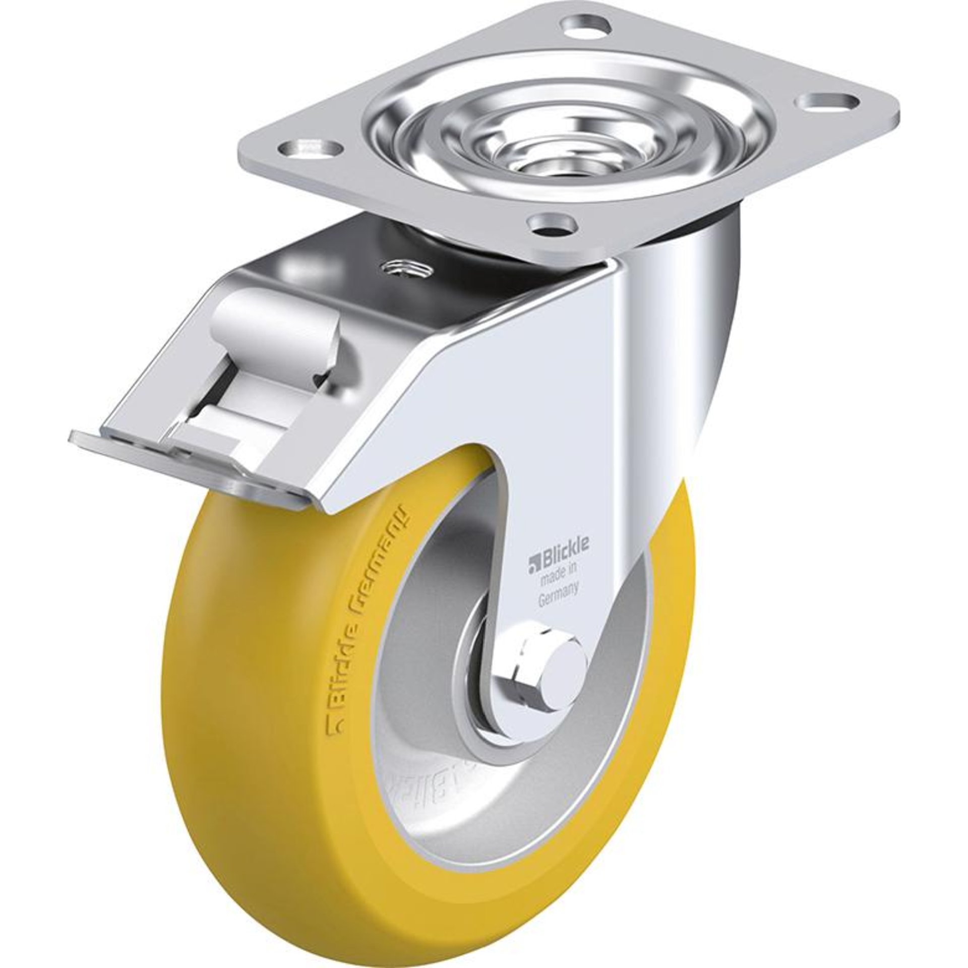 Lenkrolle m. Feststeller Rad-D125mm Polyurethan L-ALTH 125K-FI-CO